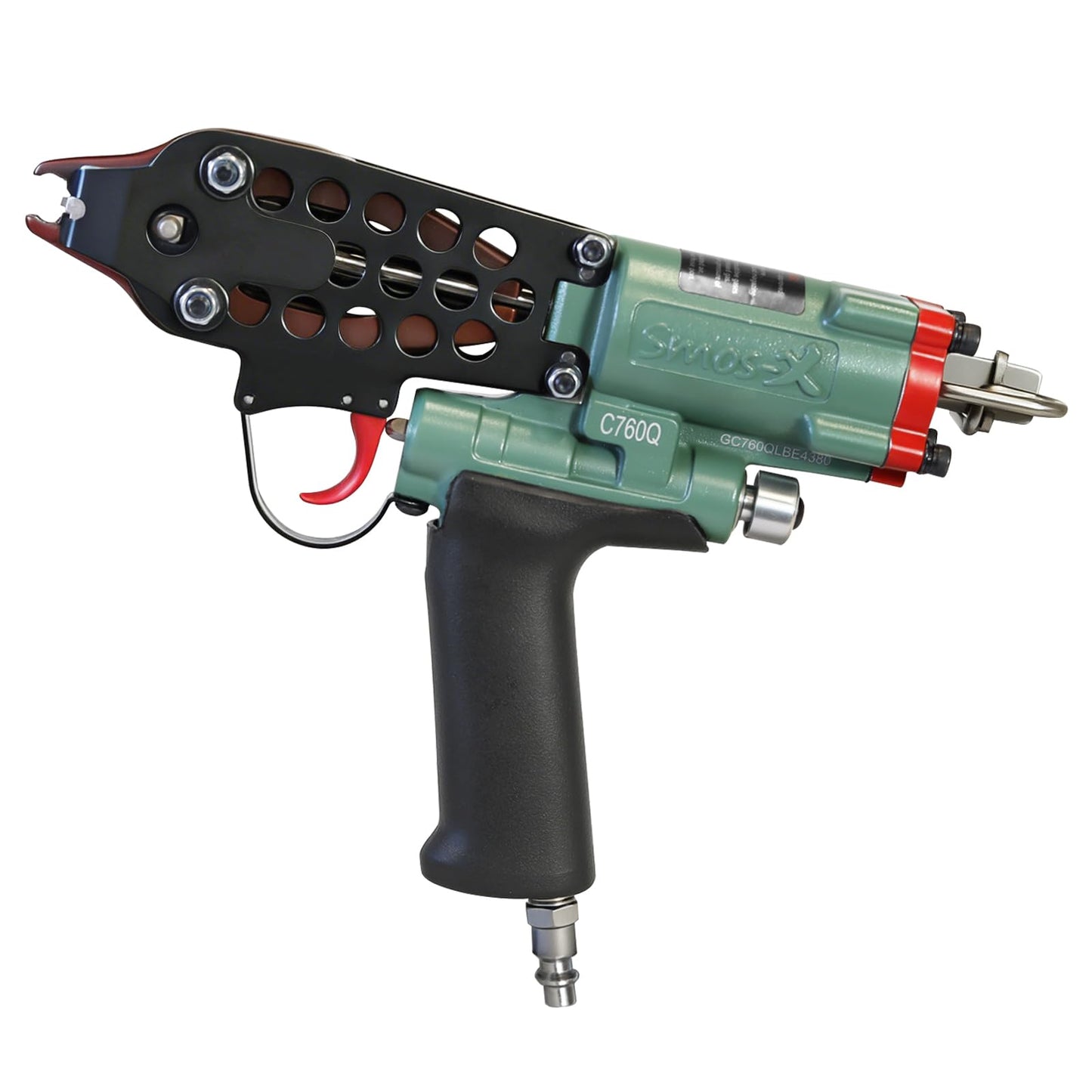 SMOS-X C-760Q Pneumatic Hog Ring Pliers 16 Gauge 3.2-4.8mm Closure Diameter C Ring Piler Pneumatic C Ring Tool Hog Ring Plier C Ring Gun for Mattress Applicable to Wire Cages,Spring Mattress,Fencing