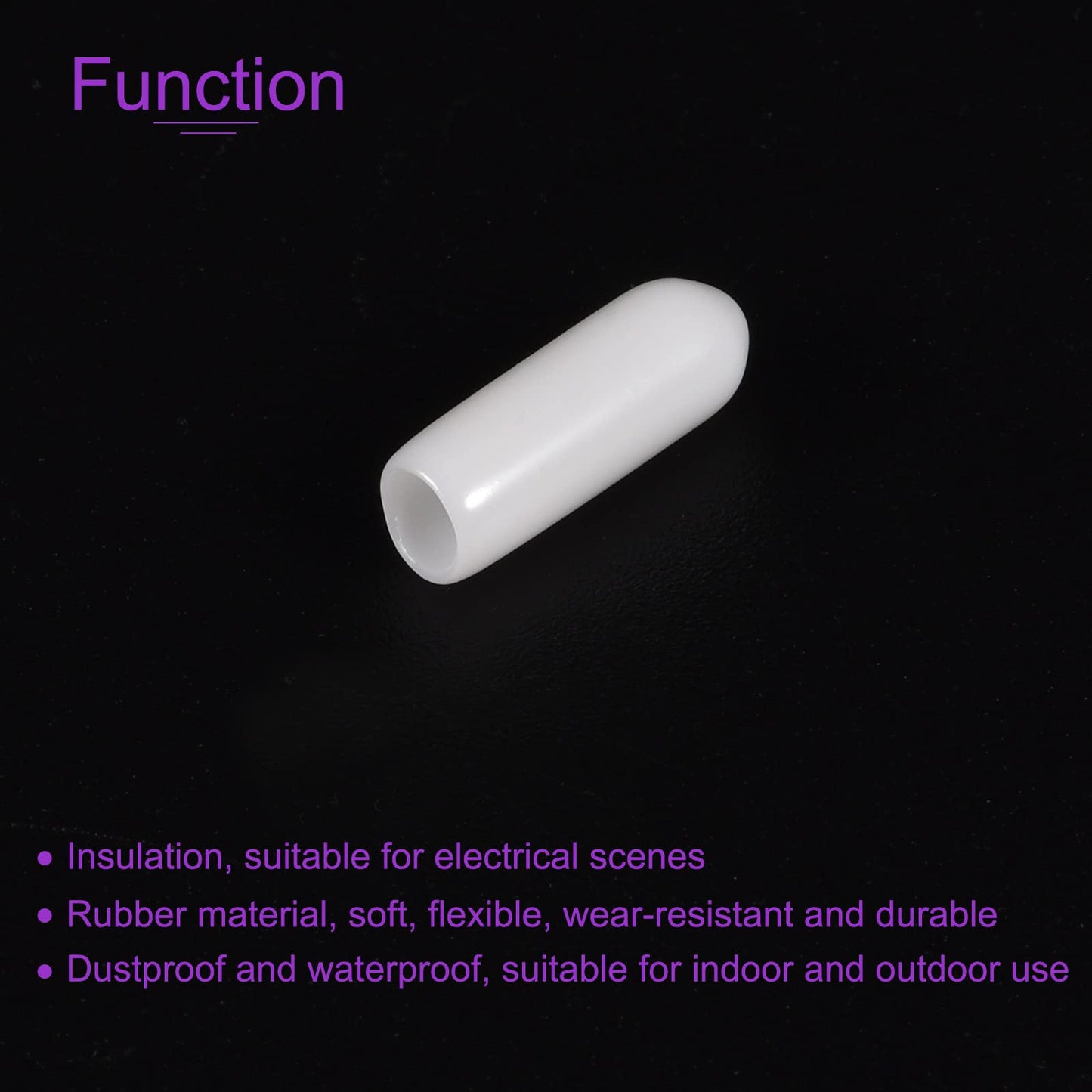 DMiotech 100 Pack 1/8" ID White Screw Thread Protectors Rubber End Caps Bolt Covers for Screw Bolt Furniture Pipe