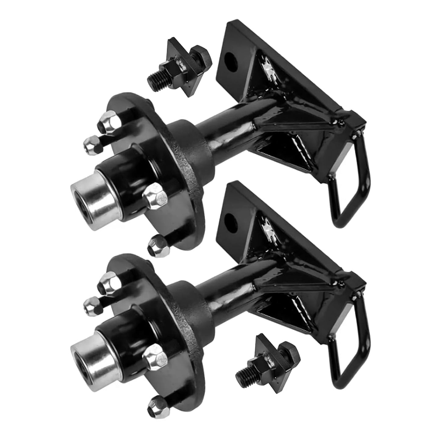 Flynsu (2-Pack) 9000 lbs Shipping Container Wheels 5-Lug 5.5" Hubs, Heavy-Duty Shipping Container Axle Spindle Kit, Moves 20-40ft Containers