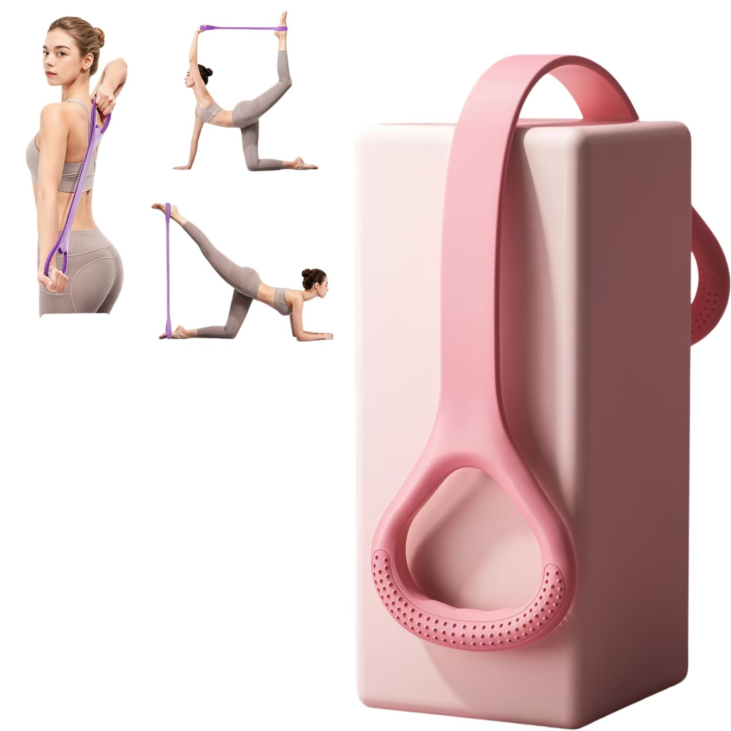 Figure 8 Resistance Band,Silicone Exercise Bands for Women,Arm Resistance Bands,Arm Workout Bands.（Pink）