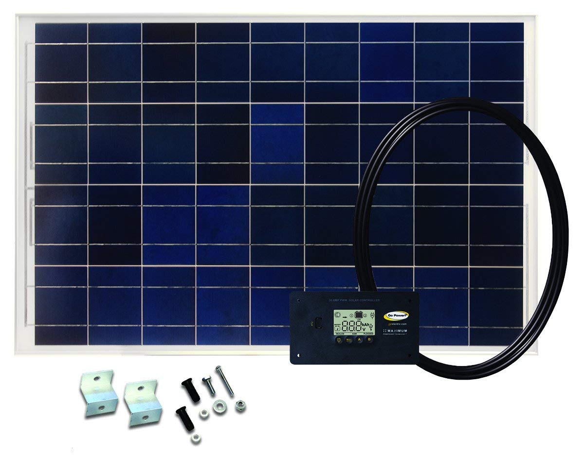 Go Power GP-ECO-80 80W Solar Panel Kit - Monocrystalline Panels with 10 Amp Digital Charge Controller, 12V Solar Power for RV, Vehicle, Camper, Marine & Off-Grid Use