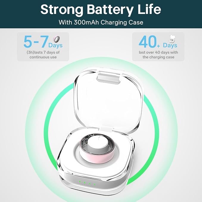 Smart Rings for Women Men,Fitness Tracker Ring,Heart Rate,Blood Oxygen,Blood Pressure,Step Tracker,Sleep Monitoring,No Subscription Fee,IP68 Waterproof Smart Ring for iPhone&Android(Pink 10)