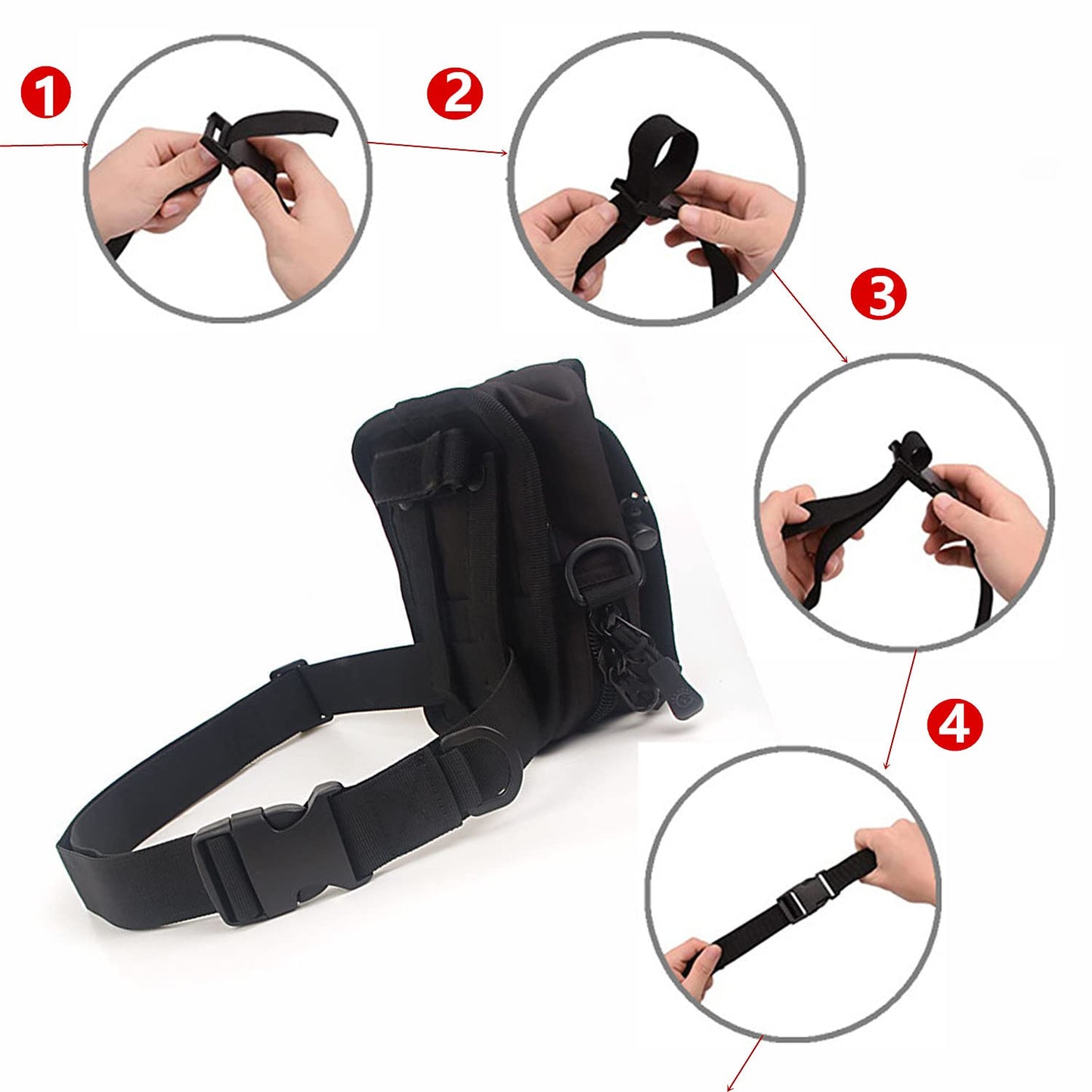Rock Climbing Chalk Bag, goldhik Bouldering Chalk Bags with Quick-Clip Belt and 3 Pockets, Great Equipment for Rock Climbing, Gym Training, Gymnastics, Weightlifting