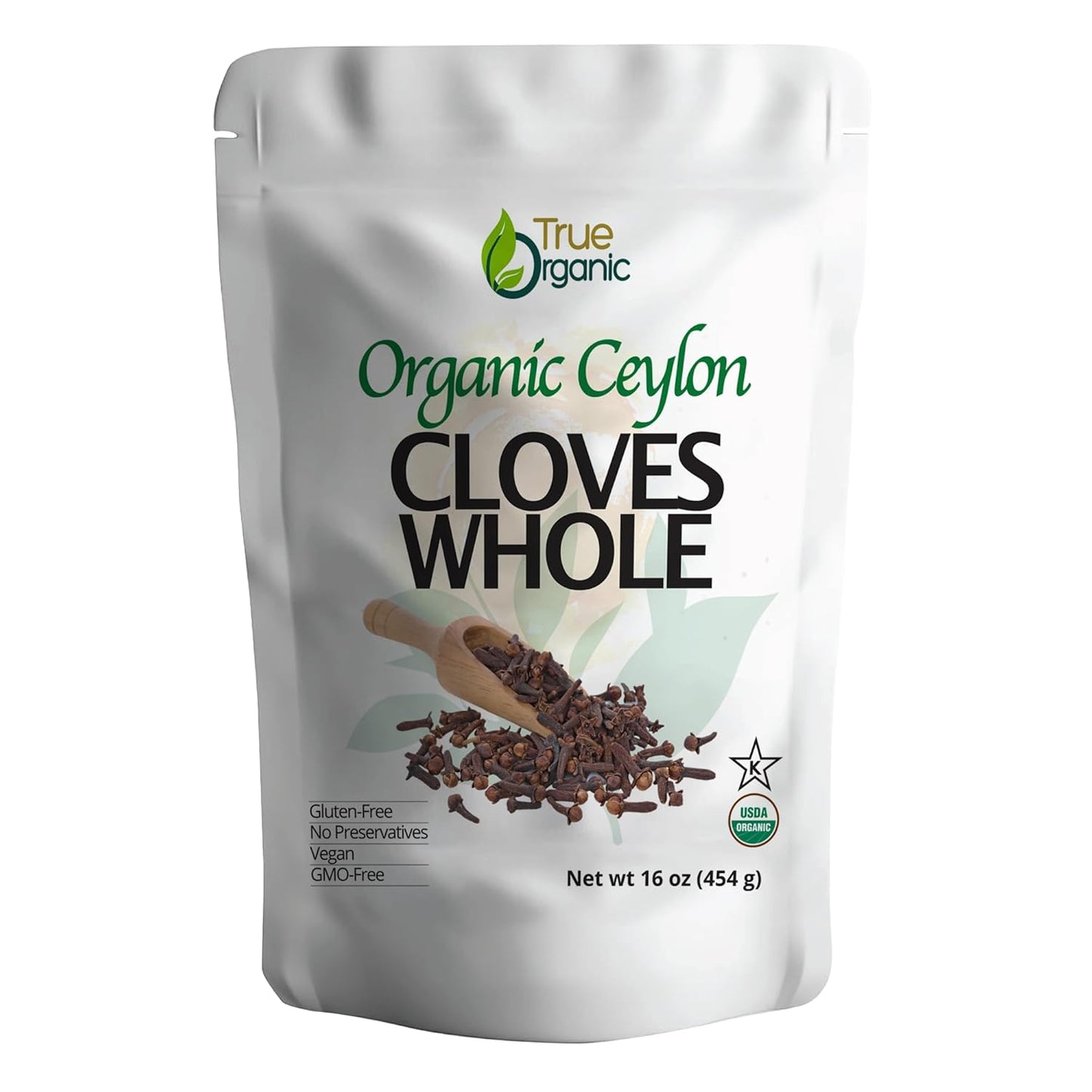 True Organic Ceylon Cloves - Premium Grade, USDA Organic & Kosher Certified, 1 lb Bulk (16 Ounces)