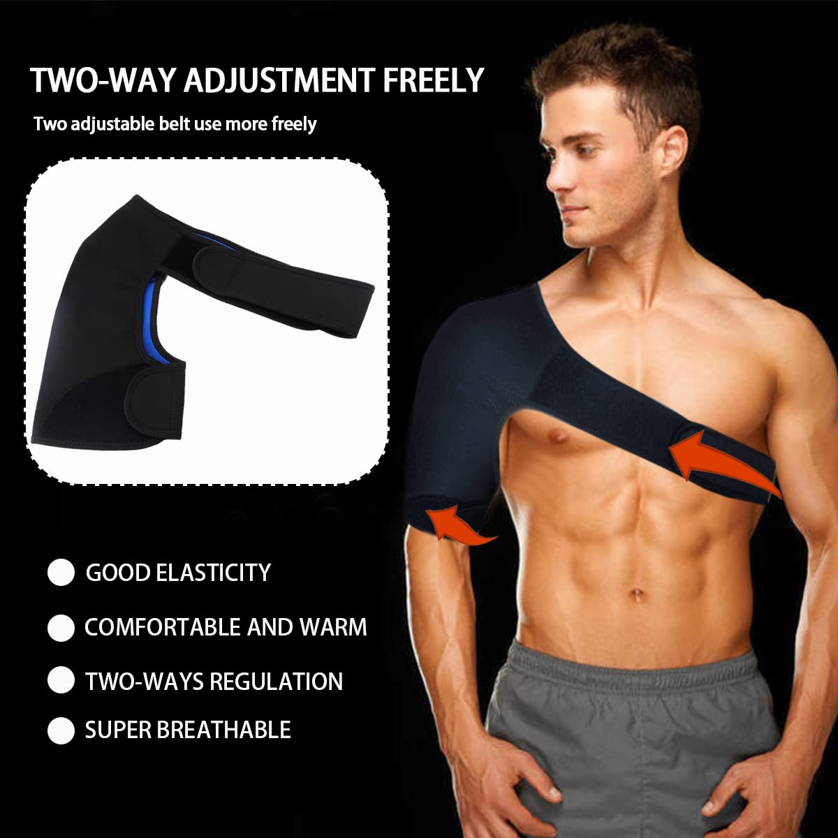 FERCAISH shoulder Adjustable Brace, Sports Protection Shoulder Strap Brace for Sleeping Outdoor Lifting Sports, Relieve Chronic Tendinitis Pain, Breathable Sports Protective Gear(R)