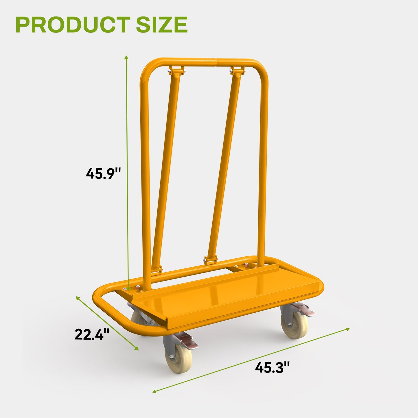 AUTOSAVER88 3000lbs Heavy Duty Drywall Cart, Drywall Sheet Cart, Heavy Duty Panel Dolly with 360° Swivel Wheels for Wall Panel, Sheetrock, Wood Panel, Ideal for Garage, Warehouse(45.3"L×22.4"W×46"H)