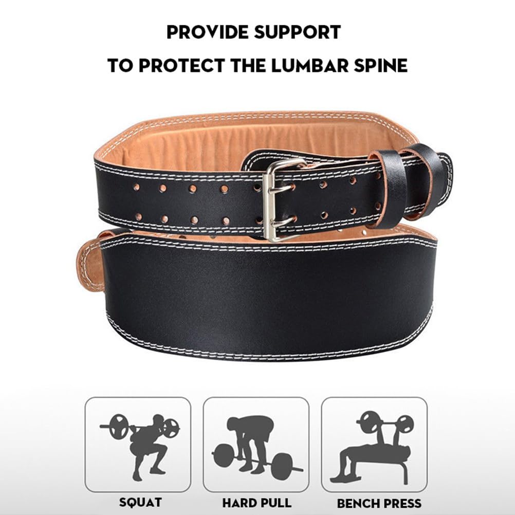 VANZACK Adjustable Pu Weightlifting Belt Waist Supporter with Lumbar Brace Strap for Squats Deadlifts Powerlifting Training 45.66X4.33X0.39In