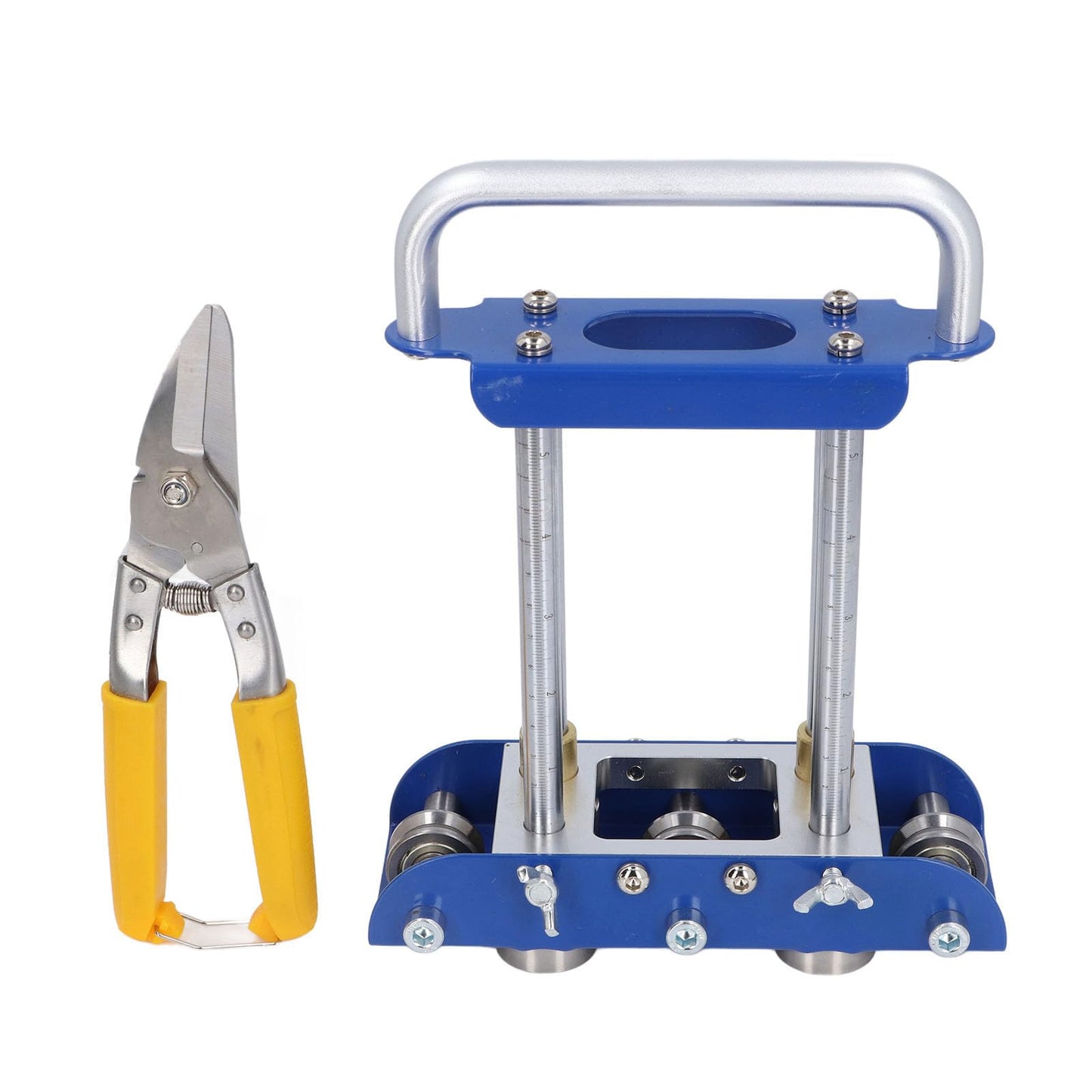 Manual Roll Bender, 3 Station Roller for Sheet Metal, Bending Machine with 0-90 Degree Angle, for Roofing Materials, Rain Diverters and Gutters