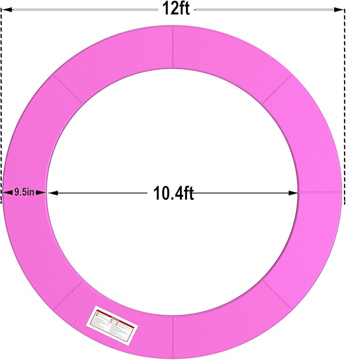 LANGXUN Universal Trampoline Repalcement Safety Pad, 8ft 10ft 12ft 14ft 15ft 16ft Waterproof Surround Spring Foam Cover for Round Frame
