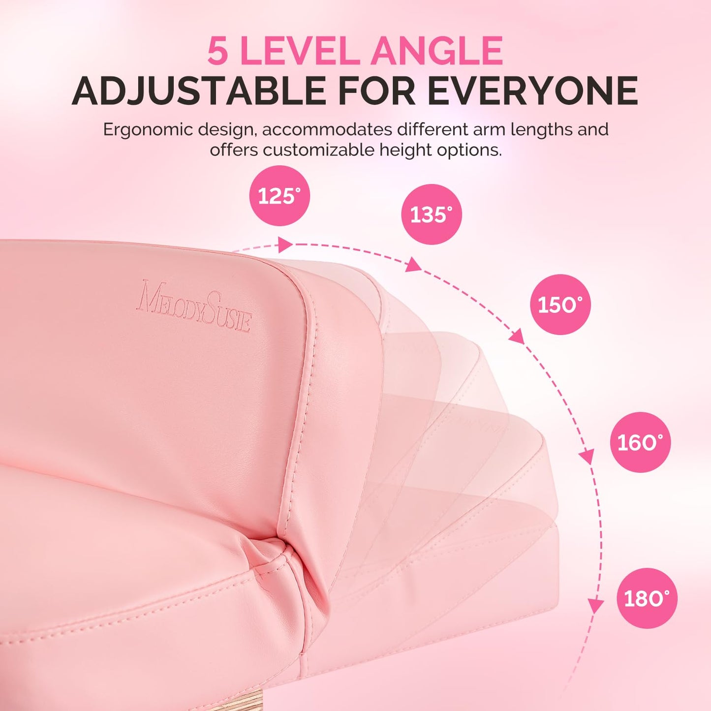 MelodySusie LED Manicure Table Lamp for Nail Techs with Foldable Manicure Arm Rest for Nails Tech