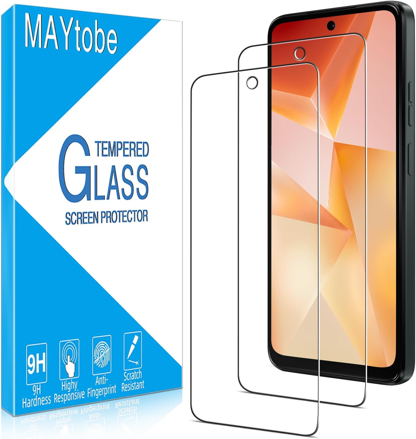 [2-Pack 5G 2025 9H MAYtobe Screen Protector for Moto G Tempered Glass, Hardness, Anti Scratch, Easy to Install