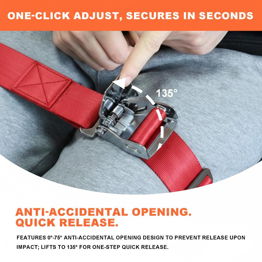 Nordic Curl Stabilizer Strap with Anti-Slip Locking Buckle, Adjustable 63-Inch gym seatbelt for Bench, Nordic Curl, Leg Extensions, Seated Rows & Home Gym Training(red)