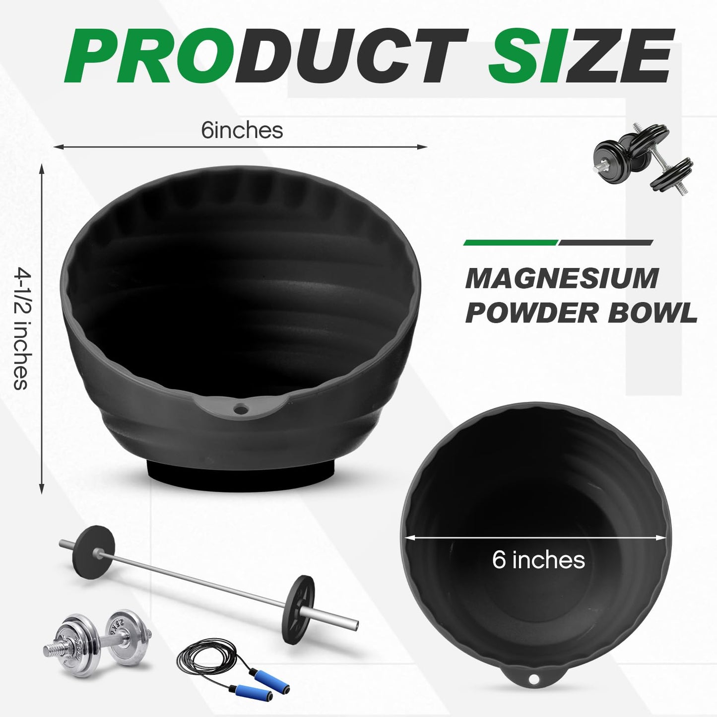 SiliFine Gym Chalk Bowl Magnetic Weightlifting Chalk Holder Workout Bucket Chalks Blocks for Weightlifting Multi Position Storage Bowl Container Accessory, Curved Magnetic Nuts and Bolts Tray(Black)