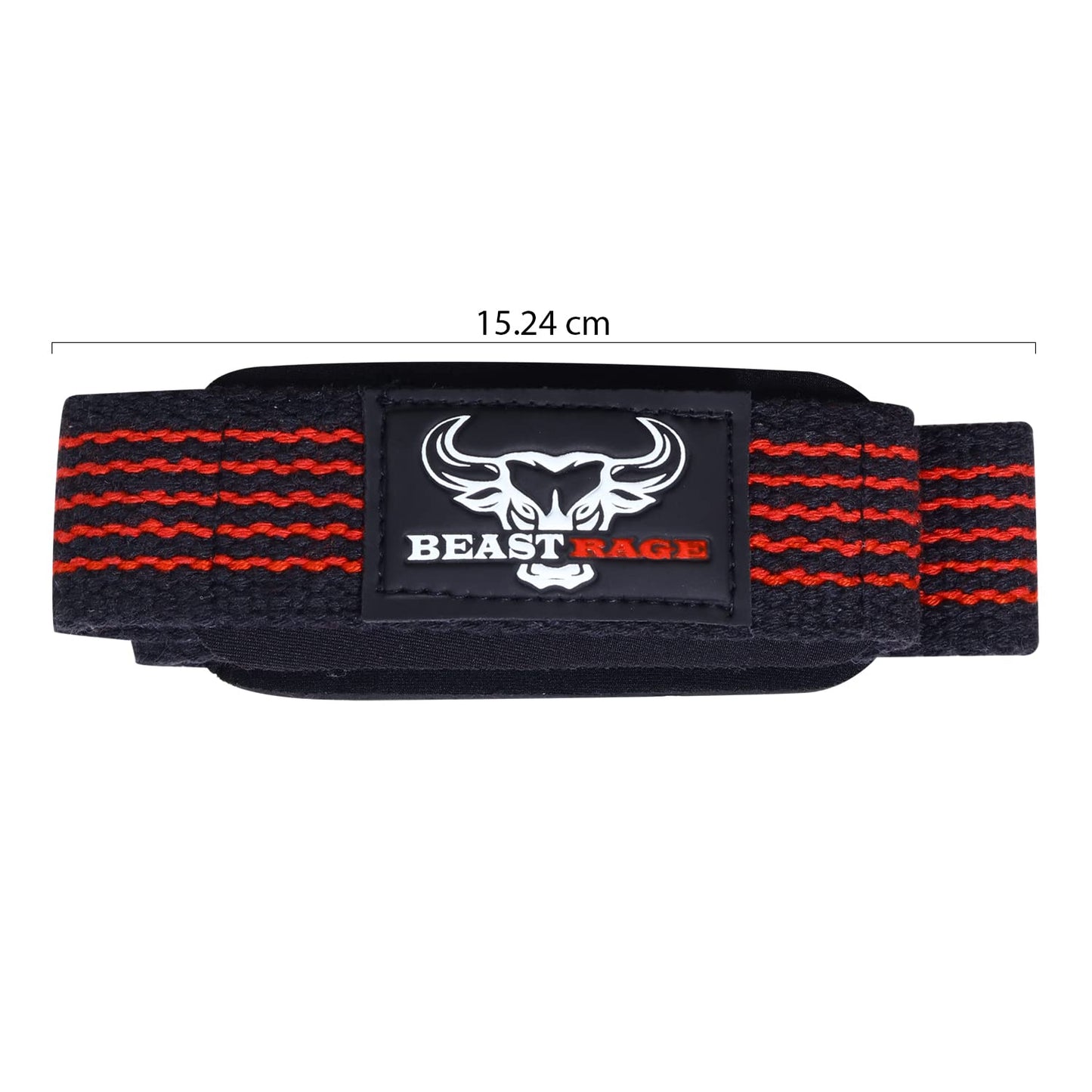 BEAST RAGE Heavy Duty Lifting Wrist Straps for Weightlifting, Figure 8 Loop Powerlifting Deadlift Strap wraps Weights Padded Support Professional Fitness Gym Bodybuilding (Red)