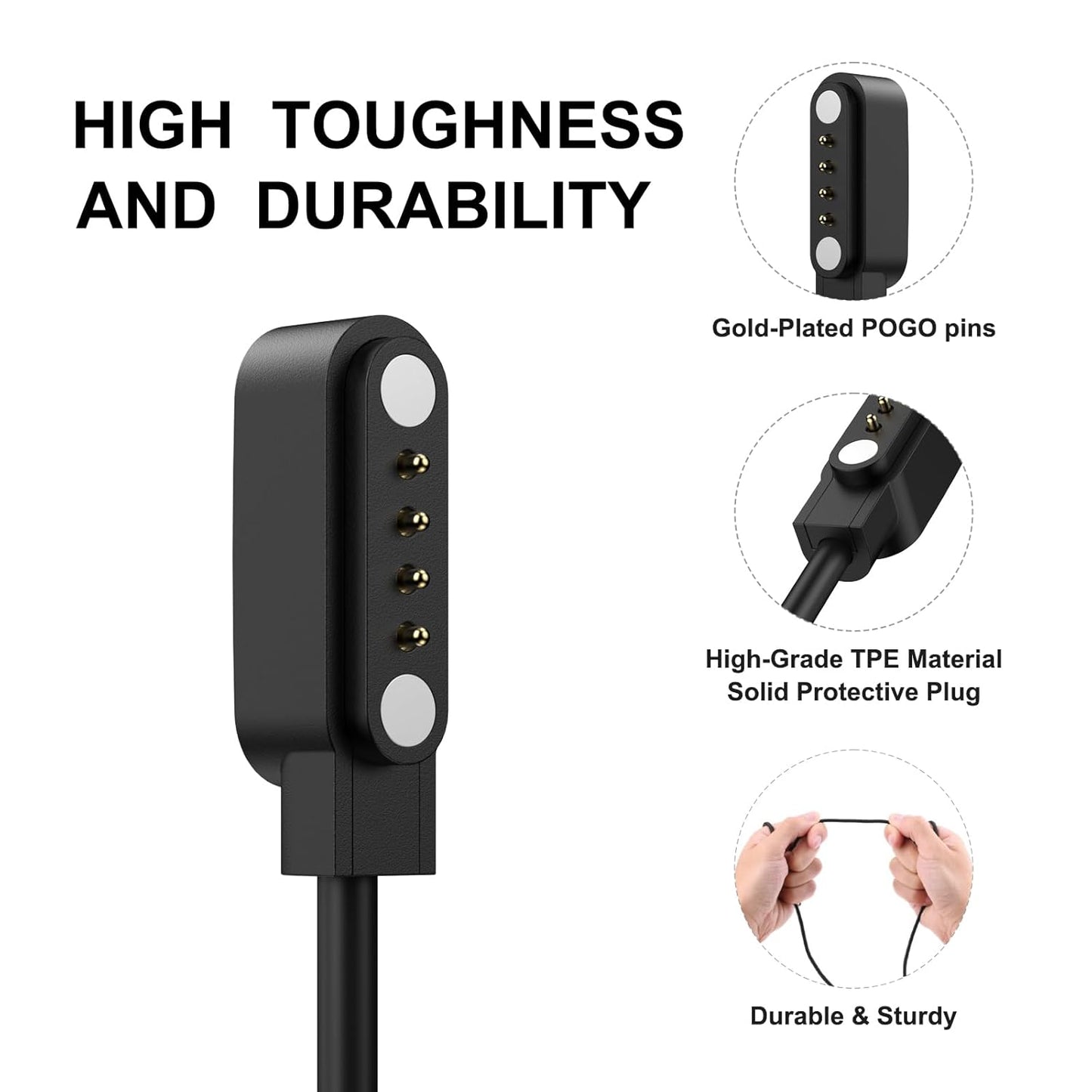 2 Pack Oumida Charger Cable for PLAUD Note AI Voice Recorder Charger, USB Magnetic Replacement Charging Cable (Not