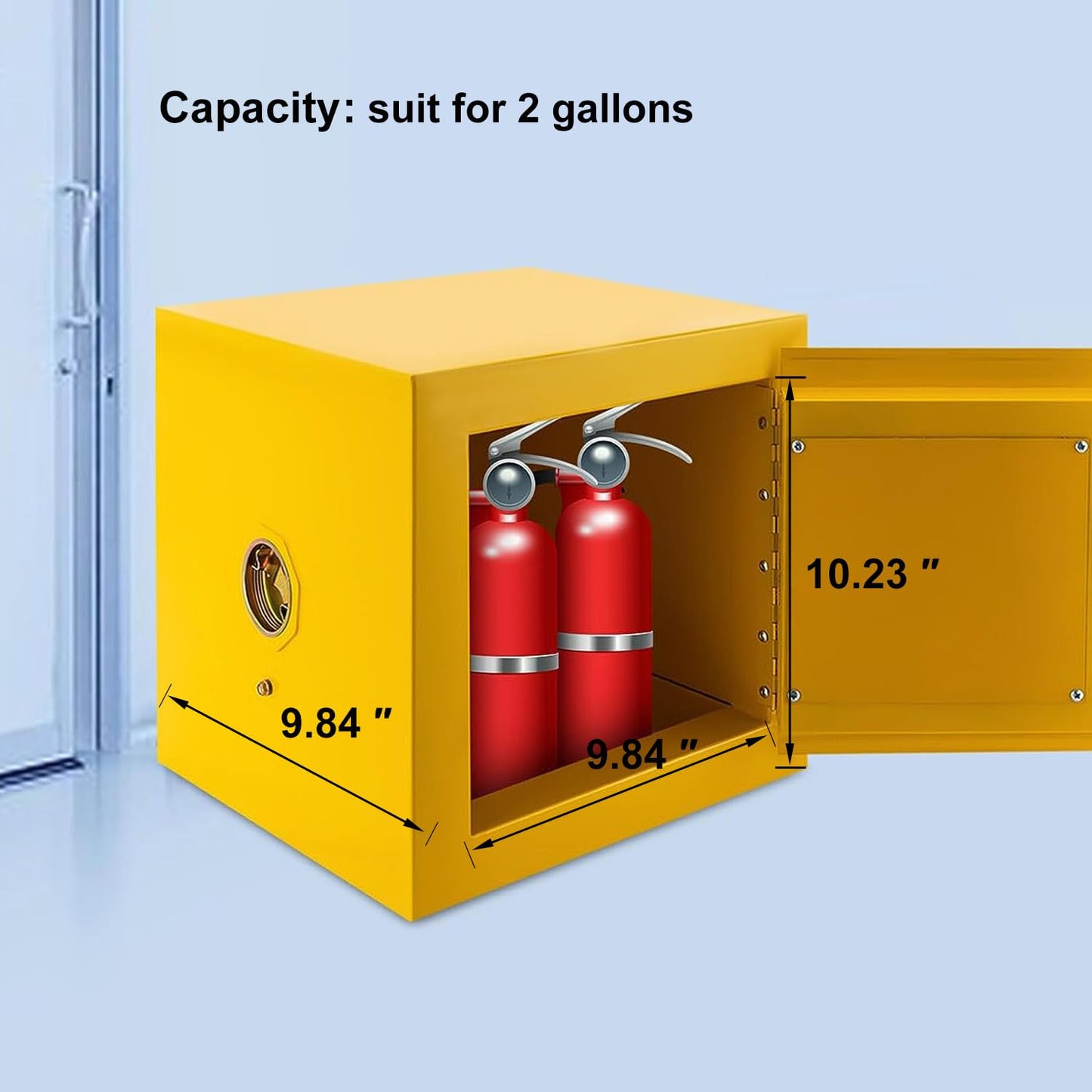 koxuyim Hazardou Industry Safety Cabinet, 13"x13"x13" Galvanized Steel Flammable Liquid Fireproof Cabinet,Cold-Rolled and Galvanized Steel Fire Cabinet, for Commercial Industrial Home Use, Yellow