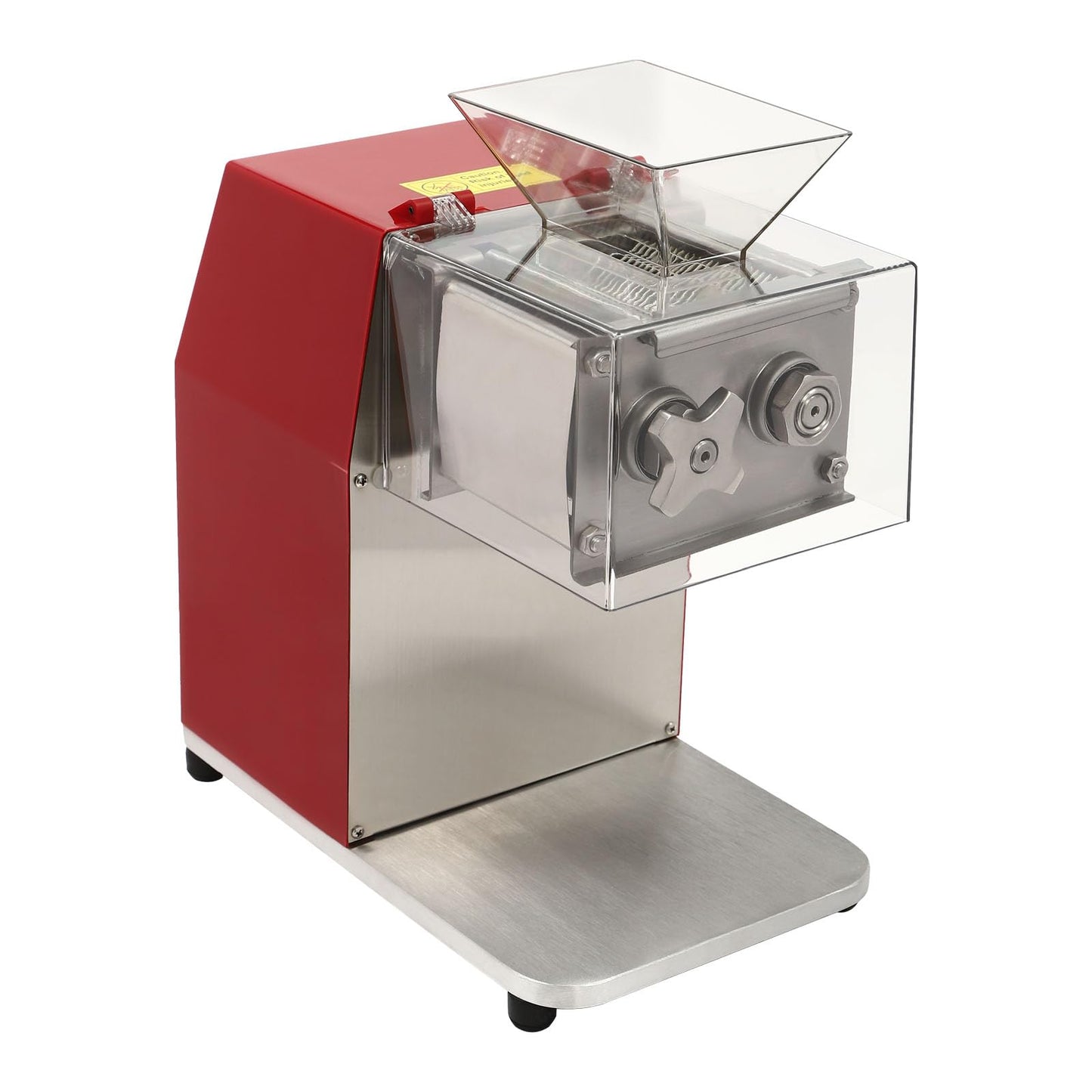 Commercial Meat Cutting Machine, 1100W Meat Shredding Machine, 3.5mm Blade Electric Meat Cutter, Stainless Steel Restaurant Food Cutter, for Kitchen Supermarket Lamb Beef Chicken, Red