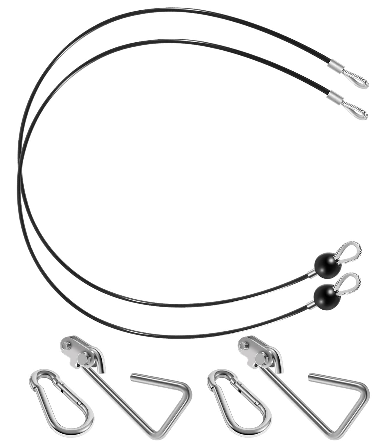 43" Rod Cable Assembly (Pair) for Bowflex Rod-Resistance Home Gyms - Heavy-Duty Replacement Cables with Hook & Rubber Stopper - Compatible with PR1000, Blaze, Sport, Xtreme SE, Power Pro, Ultimate