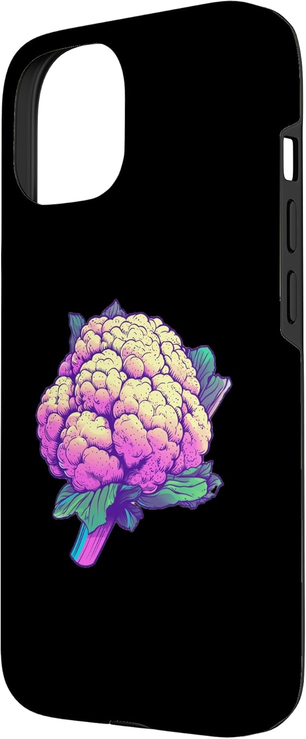 Cauliflower Brassica Oleracea Vegetable Designs 15 Cauliflower Synthwave Case for iPhone