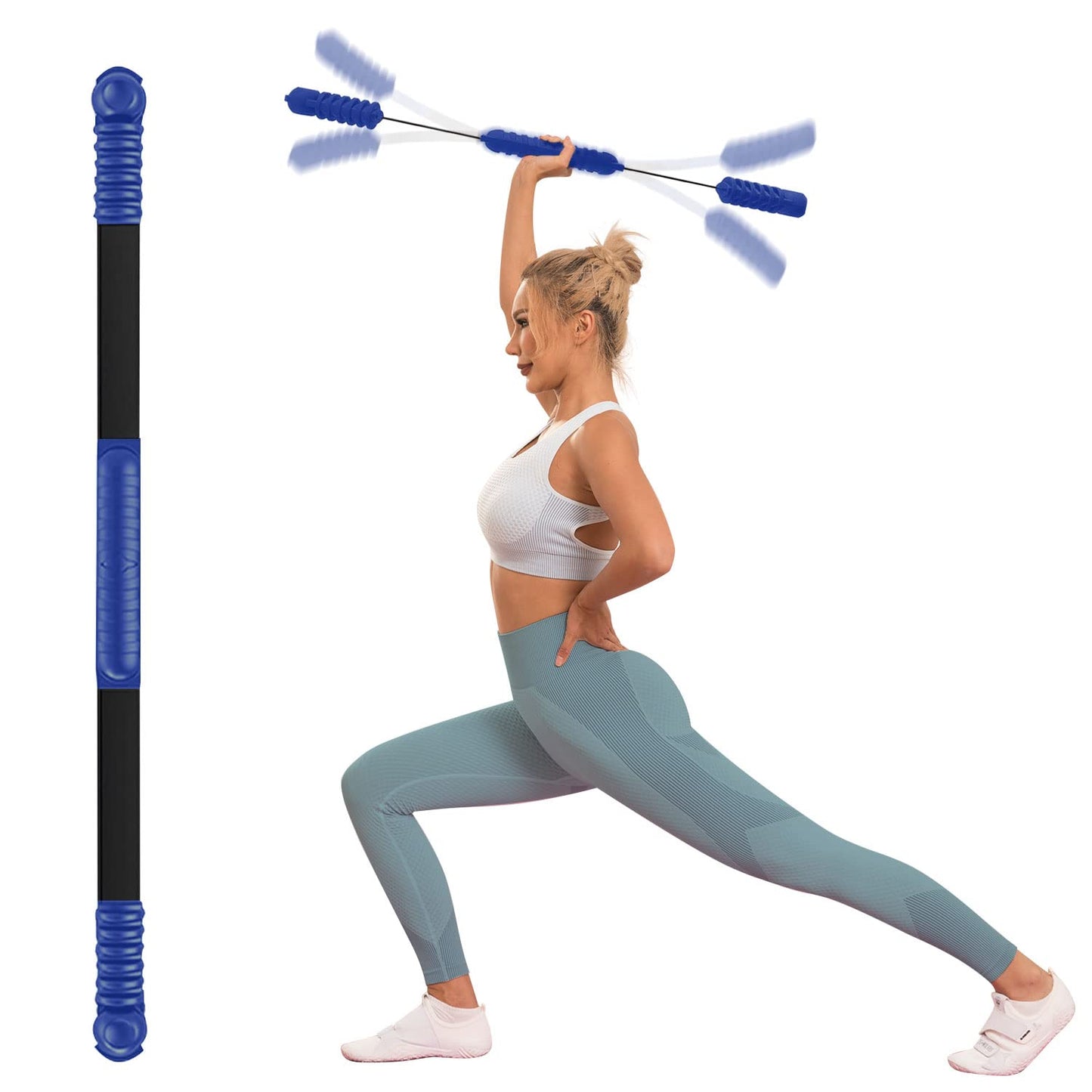 Upgrade Elastic Fitness Exercise Bar,Body Physical Therapy,Core Strength Training,Stability Workout,Joint Stability,Workout Stick For Yoga Pilates,Power Therapy Rehabilitation Equipment for Home Gym…