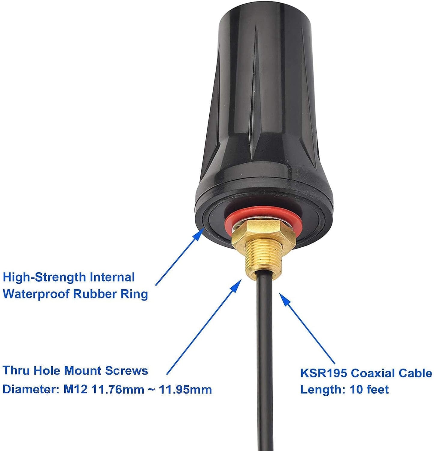 BINGFU 4G 5dBi 10ft 195 G-36 LM2 LTE Cellular SMA Male Antenna - Low Loss Coaxial Cable Compatible with Spypoint Flex