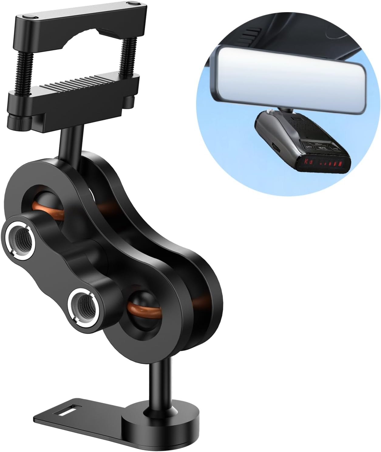 xsaaczm Radar Detector Mount Rearview Mirror Bracket,Car Truck Mirror Radar Mount Bracket,Aluminum Rearview Mirror Rod