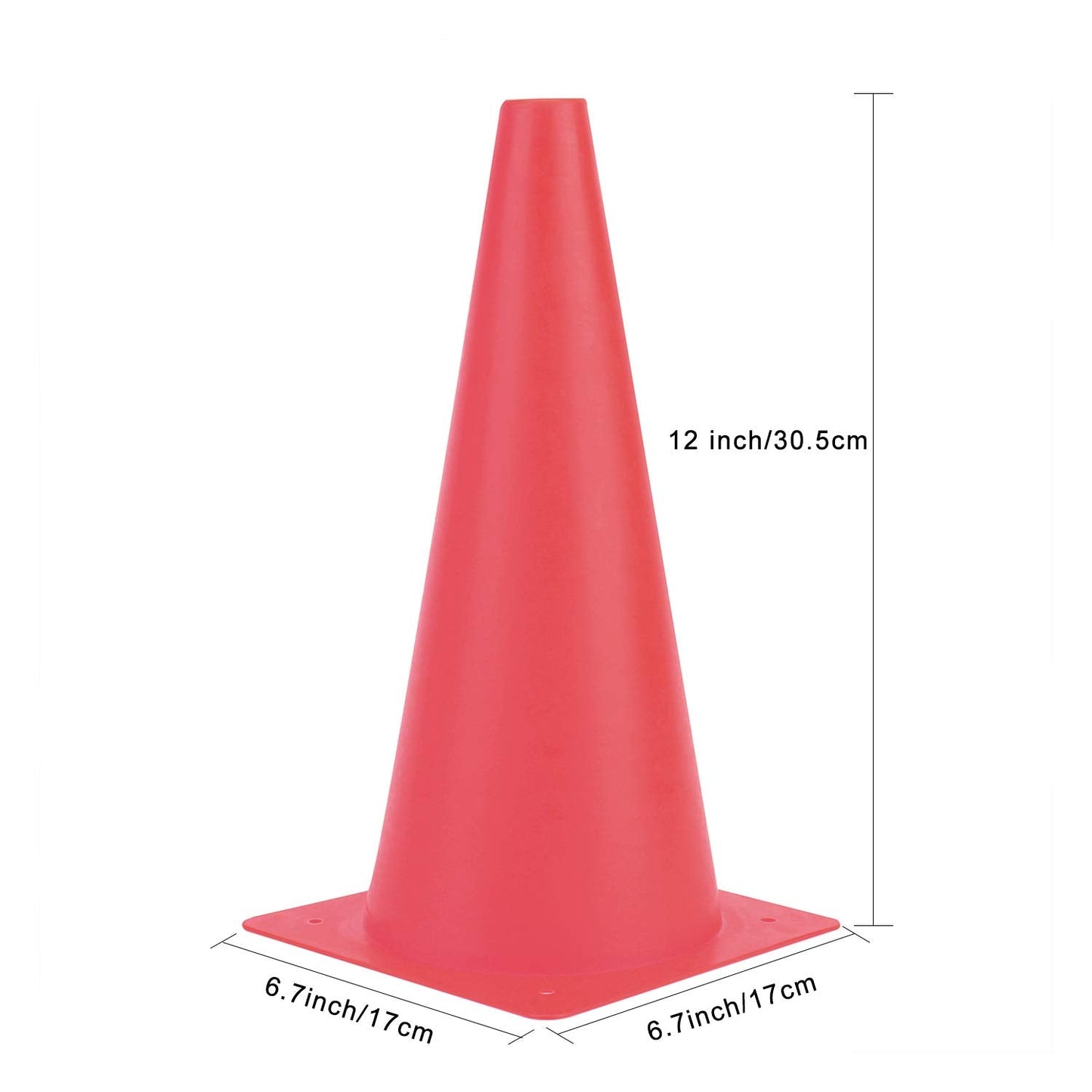 Fragraim 12 Inch Red Traffic Training Cones, Plastic Safety Parking Cones, Agility Field Marker Cones for Soccer Basketball Football Drills Training, Outdoor Sport Activity & Festive Events - 12 Pack