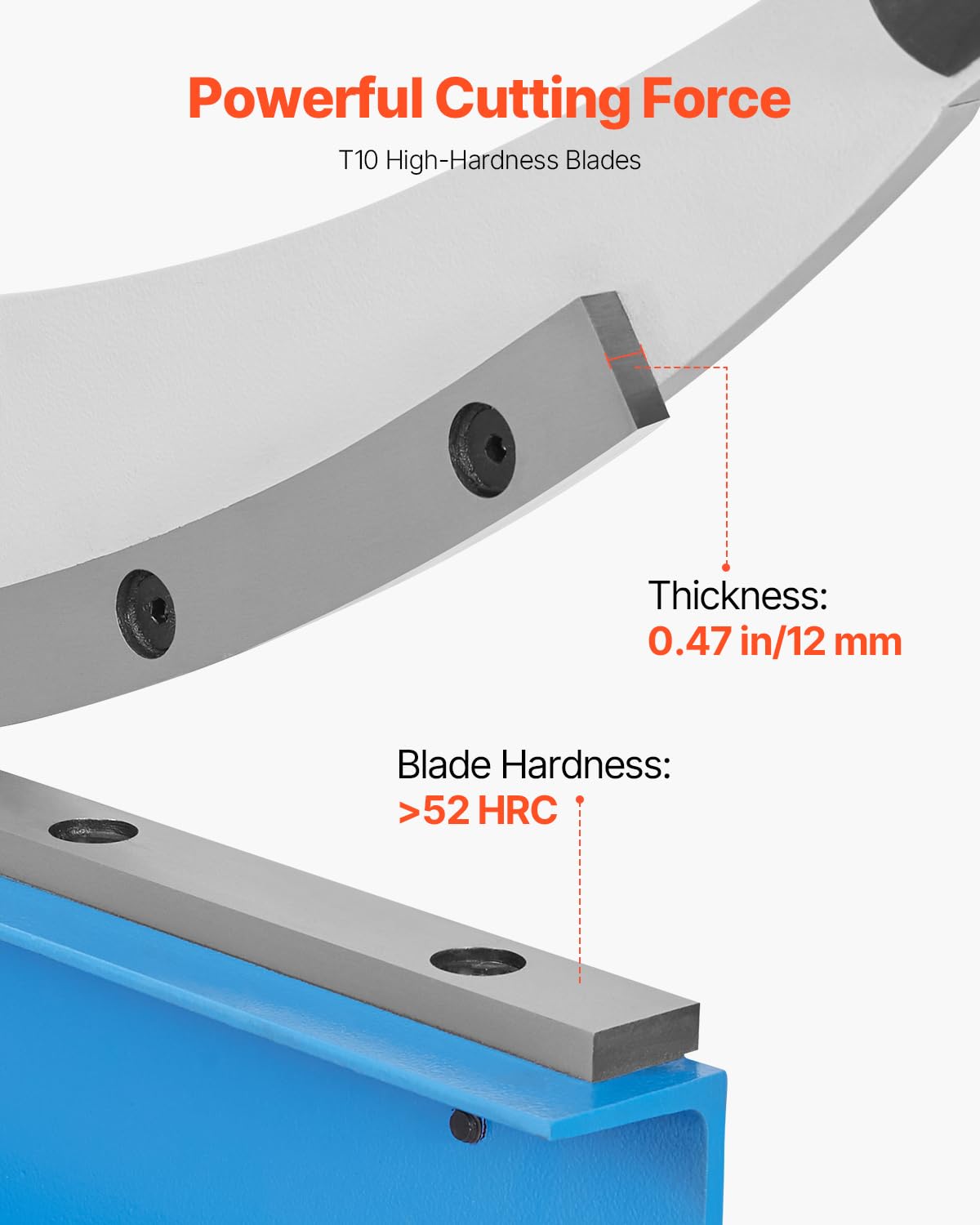 VEVOR Hand Plate Shear, 31.5 in Max Cutting Length, Manual Sheet Metal Shear Machine, Benchtop Cutter with T10 High-Hardness Blades, Q235 Material, for Cutting Large Metal Sheets Steel Aluminum Copper