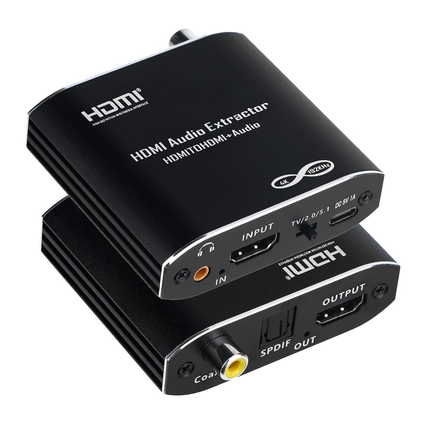 2026 4K@30Hz 3.5mm 3D Dolby Upgrade HDMI Audio Extractor Splitter, Convert HDMI to Optical S/PDIF Coaxial Aux Supports