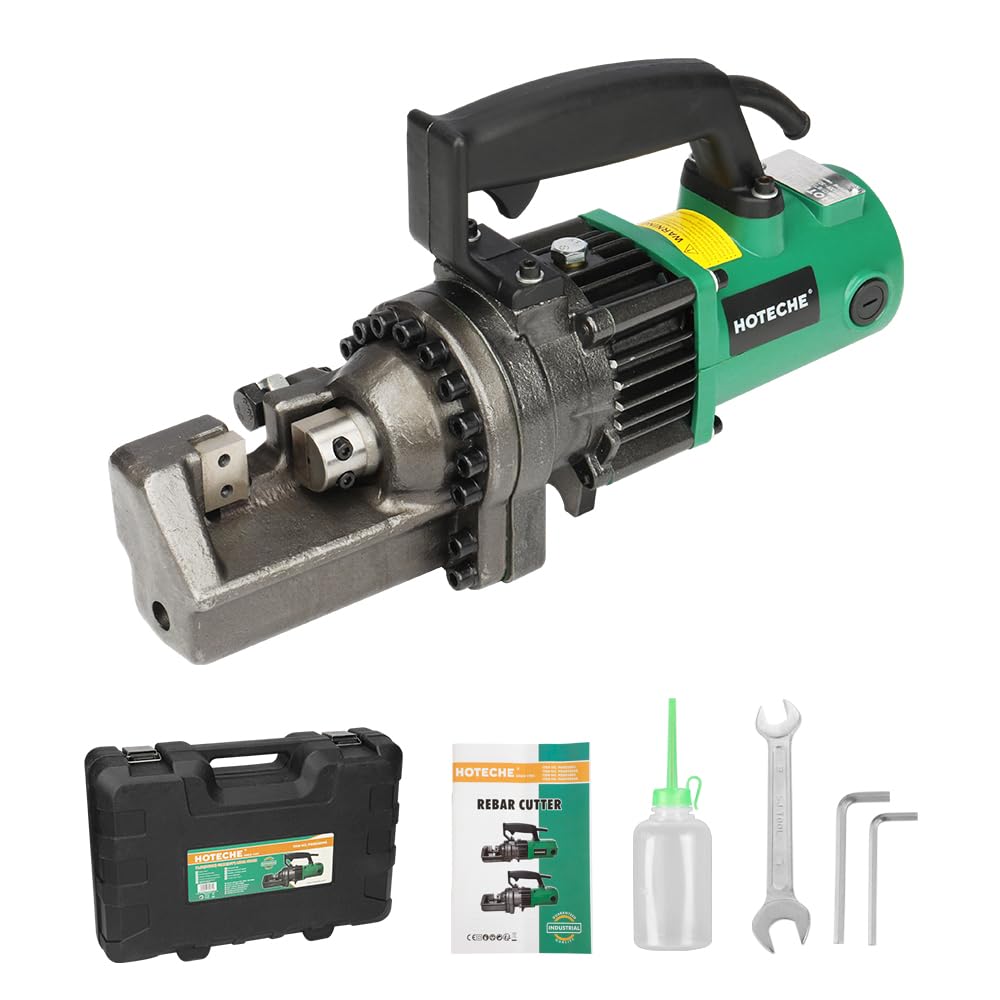 Hoteche 7/8-Inch Electric Hydraulic Rebar Cutter – 1350W Portable Steel Bar Cutting Machine, 20-Ton Pressure, 3.5s Fast Cut, 120V Corded Electric Rebar Cutting Tool for 4-22mm Steel Rods