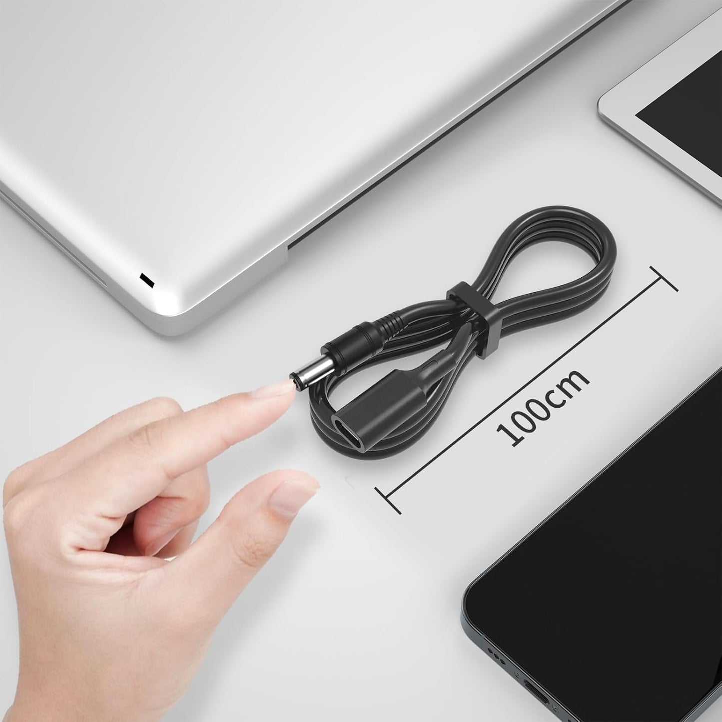 Varbmt 3.28Ft 5.5mm 2.1mm 1Pack USB C to DC Adapter Cable, Type C USB-C Female Input to DC x Power PD Charge Cable Made