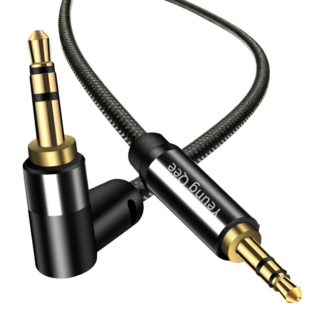 Yeung Qee 3.5mm 1ft, 3.5mm (1FT/0.3M) Aux Cable Nylon Braided Male to Male Stereo Audio Cable Audio Auxiliary Input