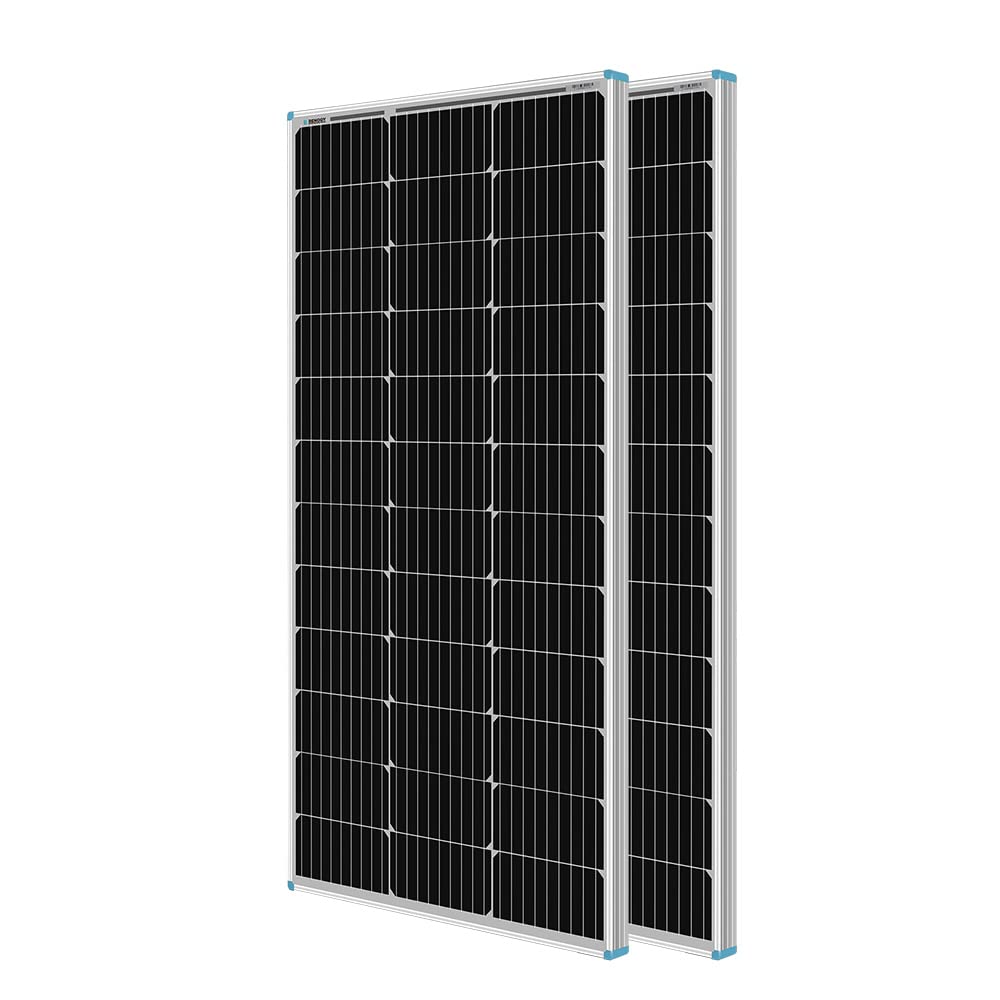 Renogy 100W Solar Panels (2-Pack) and Z Brackets Solar Panel Mounting Kit