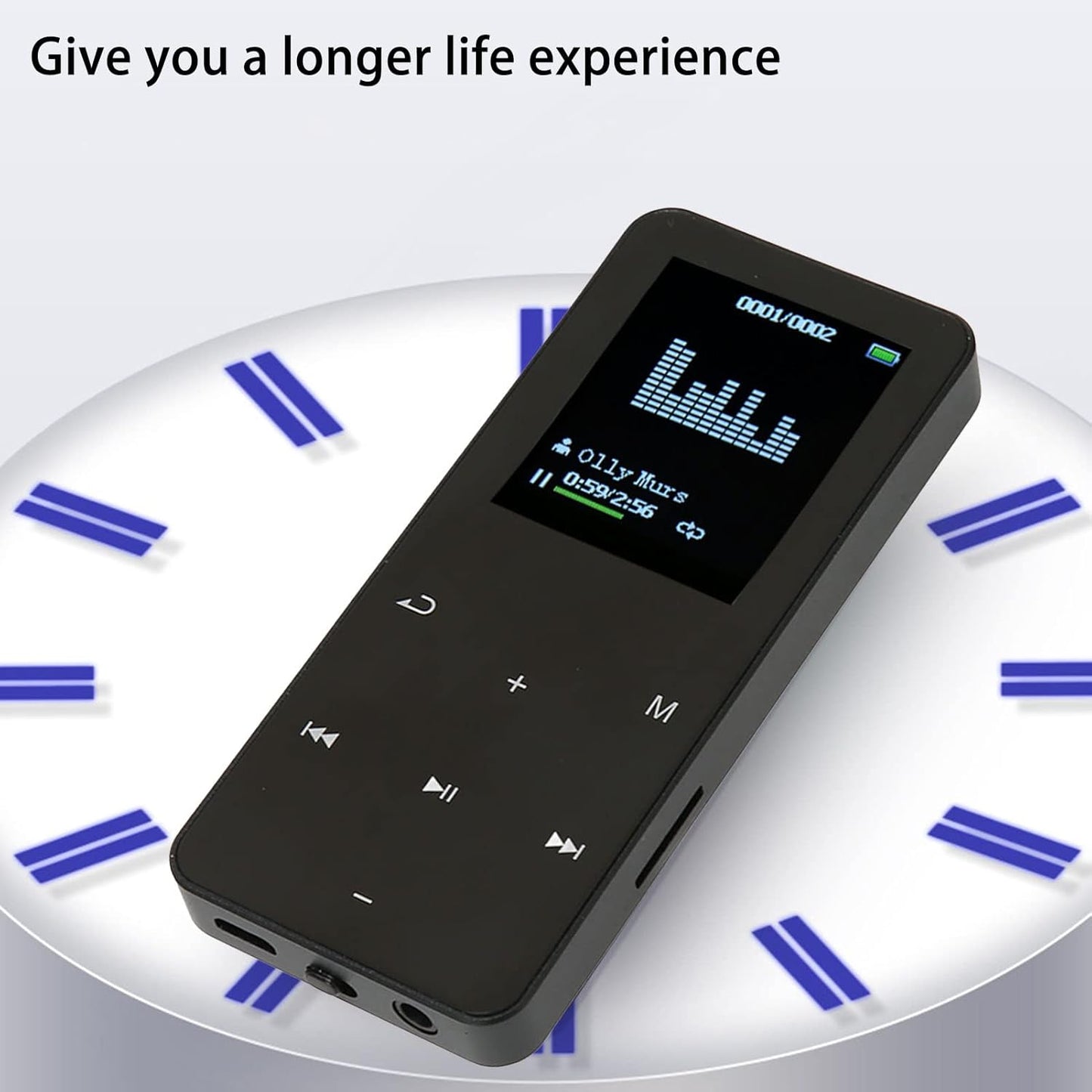 Vikye MP3 8G 4.2 1.8 Inch 128GB Player with Memory, Bluetooth Portable Music Player Noise Reduction with Screen