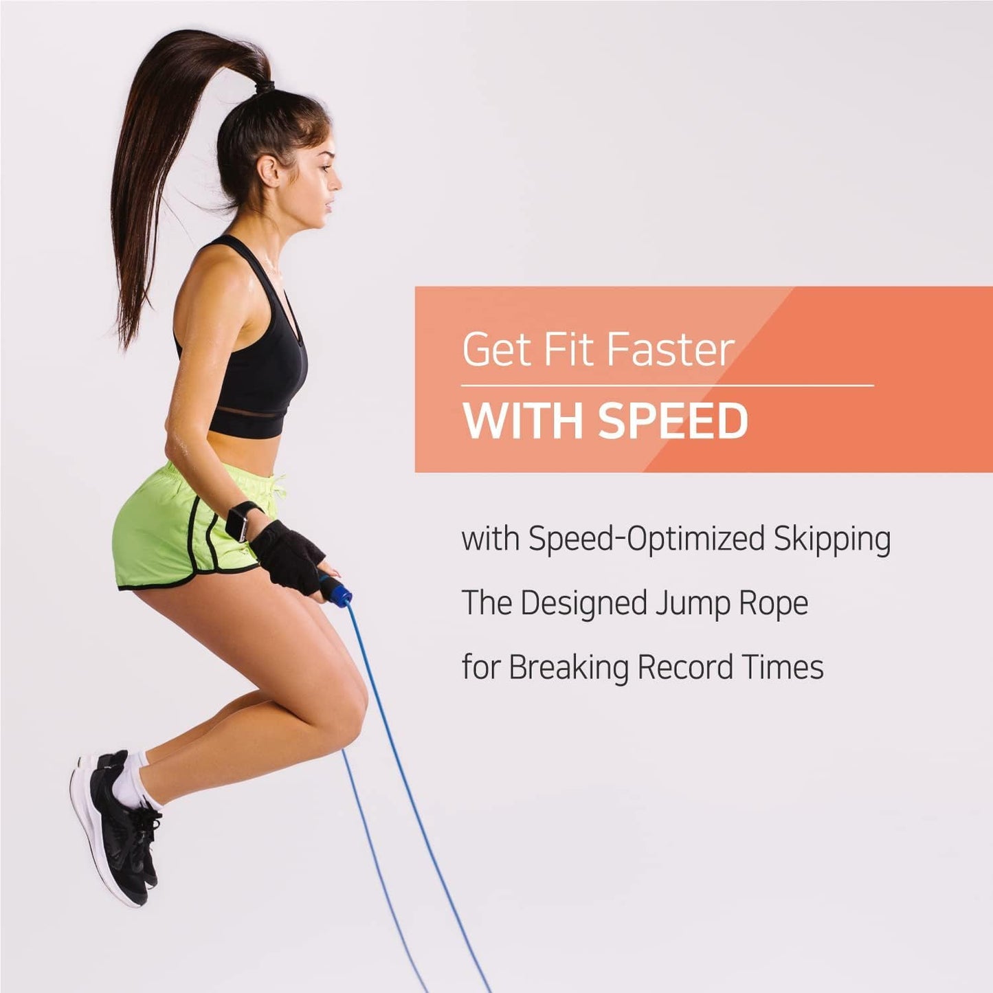 Skipping Jump Rope for Fitness Workout - Light Weight, Adjustable, Tangle Free, Excellent line control for Cardio Boxing, CrossFit, Training Exercise All Ages and Gender ( Special Luxury, KA-220, Made in Korea) (Blue-Orange)
