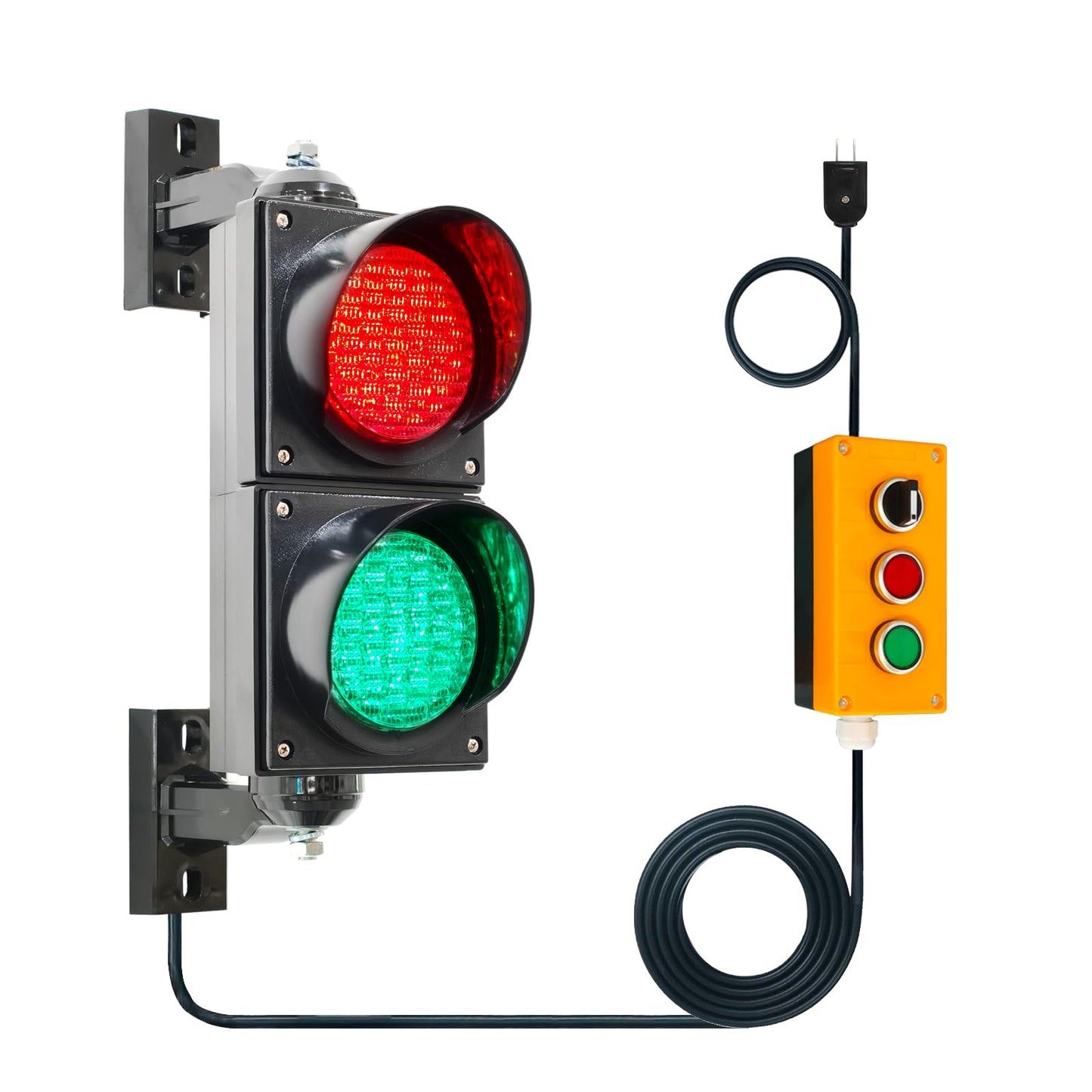 GAJTTR 100-2 4inch 100mm Traffic Stop/Go Light/Button Control/AC 85-265V Lamp LED, PC Casing Water Resistant IP65