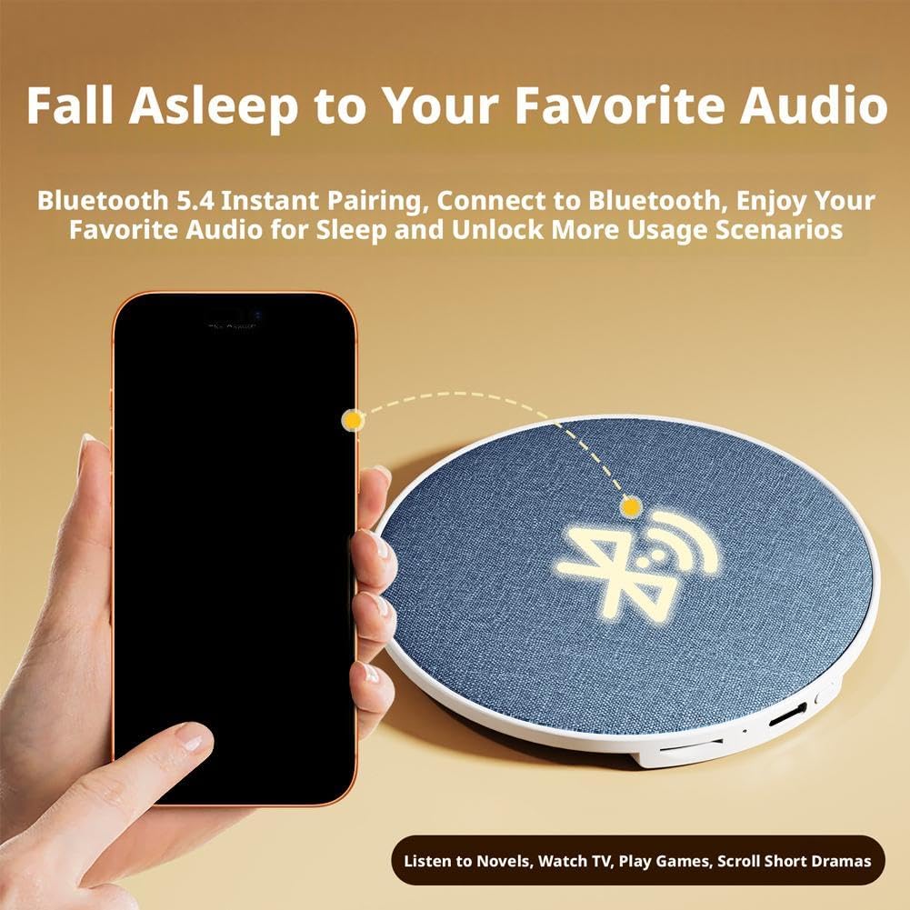 Generic 12mm Bluetooth Pillow Speaker for Sleeping, Under Pillow Sound System with Thin Design for Side Sleepers, White