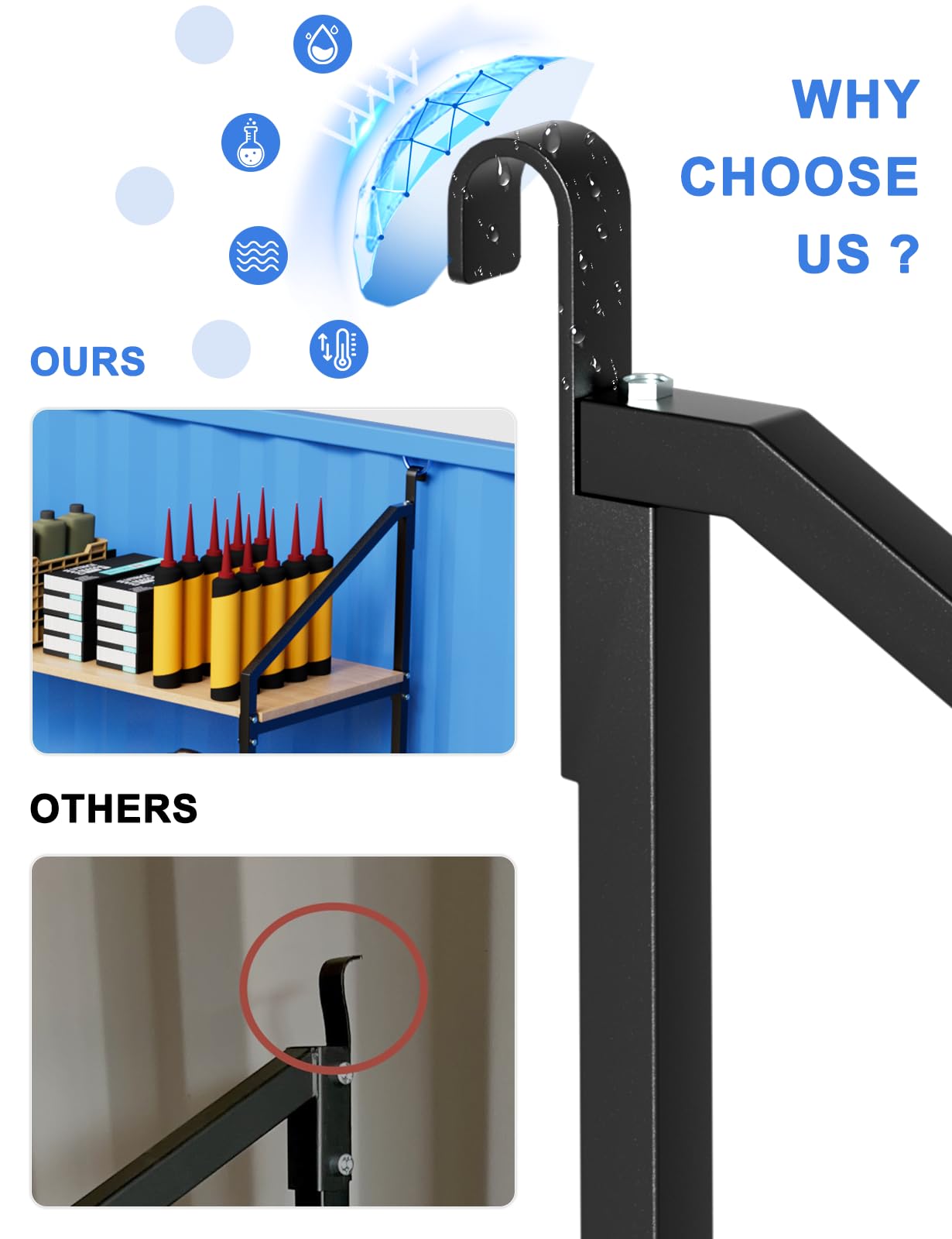 sogiv 4 Pack 3-Tier Shipping Container Shelving Bracket with 64"(H) X 19"(D), Heavy-Duty Powder-Coated Steel Cargo Shelves, Shipping Cargo Shelves Universal for Heavy Duty Trailer Containers