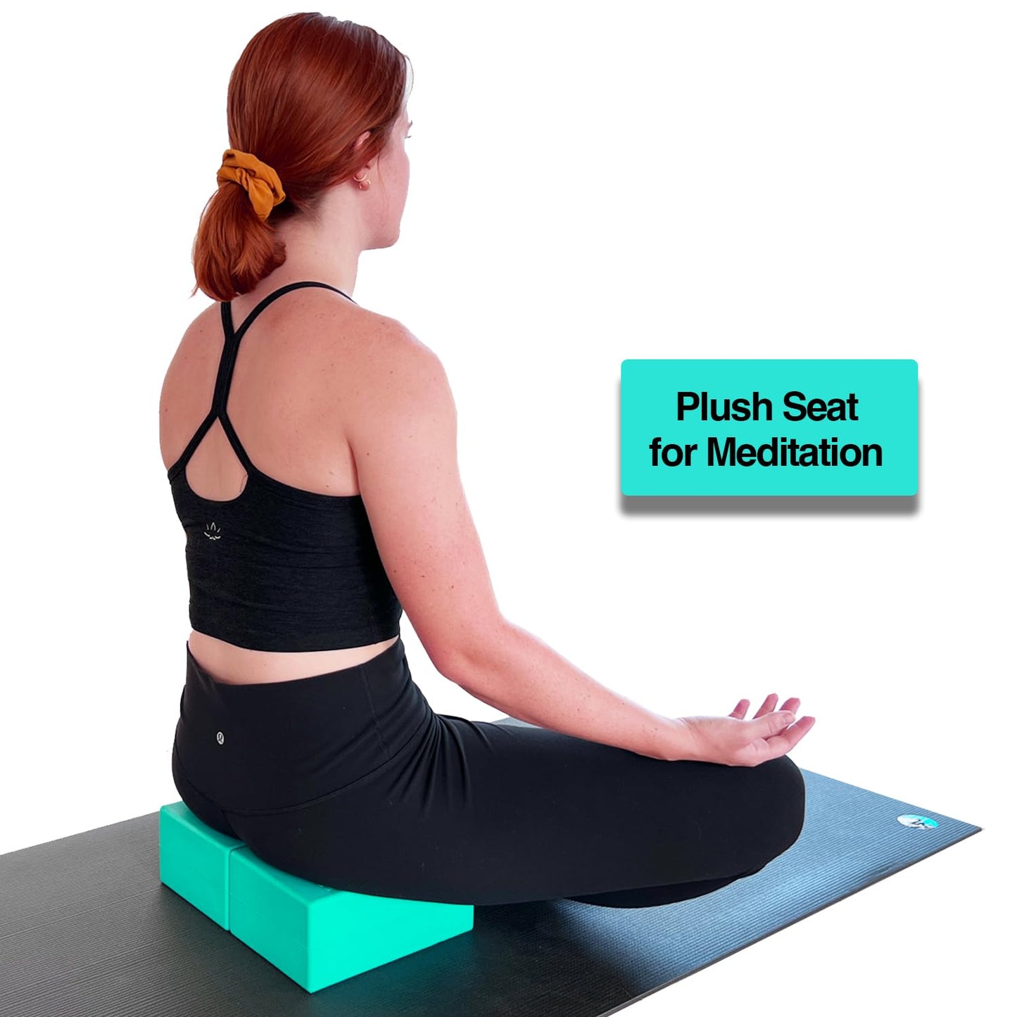 WRIST BLOCK™ The Ultimate Evolution in Premium Quality Yoga Blocks (Set of 2, Teal) - Designed to Eliminate Wrist Strain During Yoga, Pilates, Pushups and Other Exercises - Wrist Support - Meditation