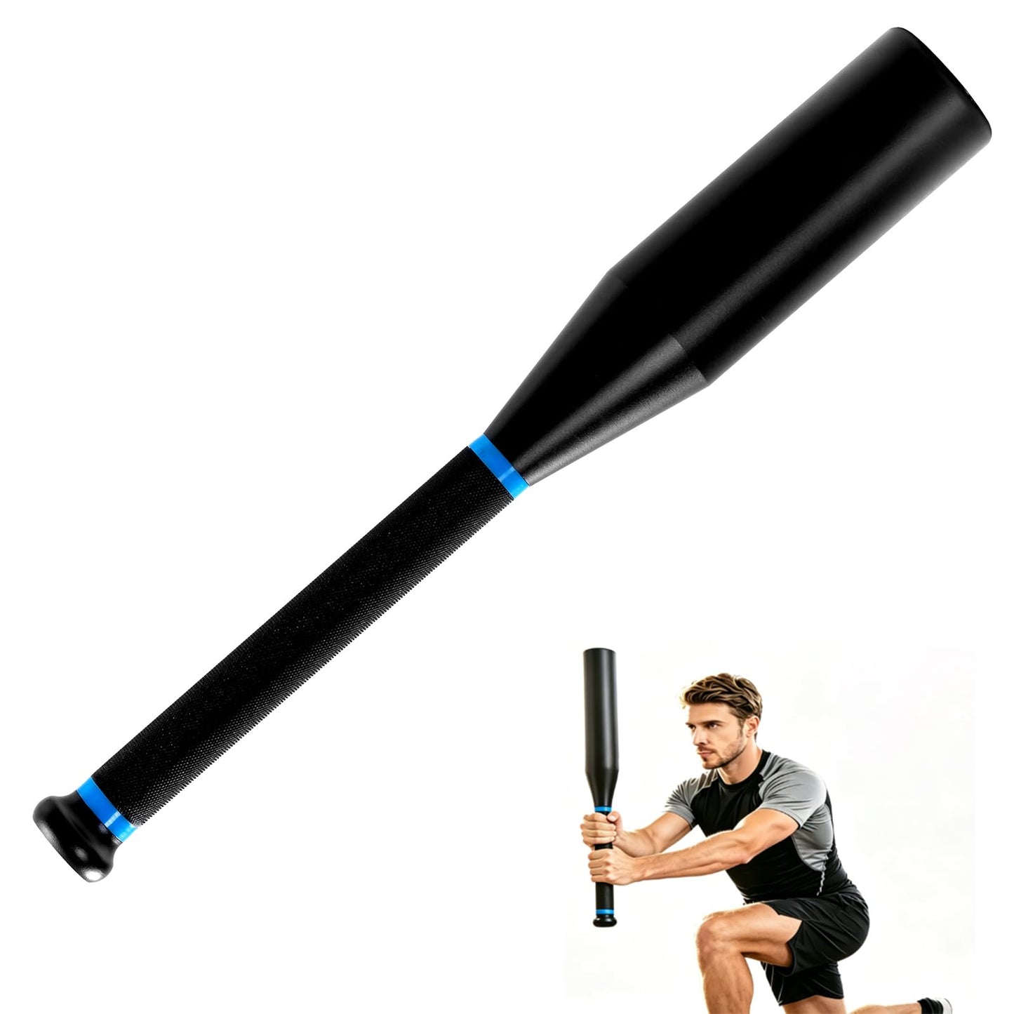 Integrally Formed Steel Clubbell, 10-35LB Weighted Barbell with Knurled Anti-slip Handle, Anti-rust Steel Barbell for Home Gym Strength Training and Full Body Workout