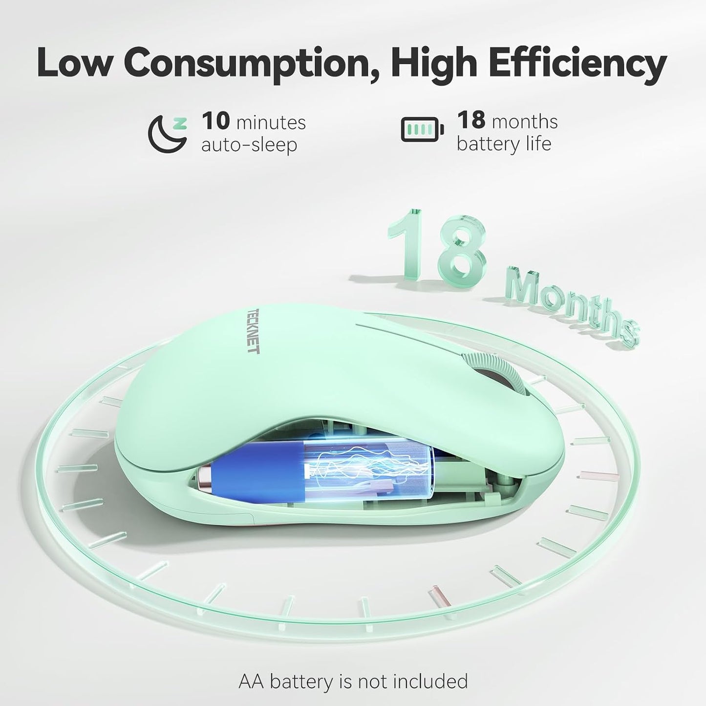 TECKNET 2.4G 5 30 Wireless Mouse for Laptop, Silent Computer Mouse Quiet Click with DPI Levels,Contoured Grip,Small
