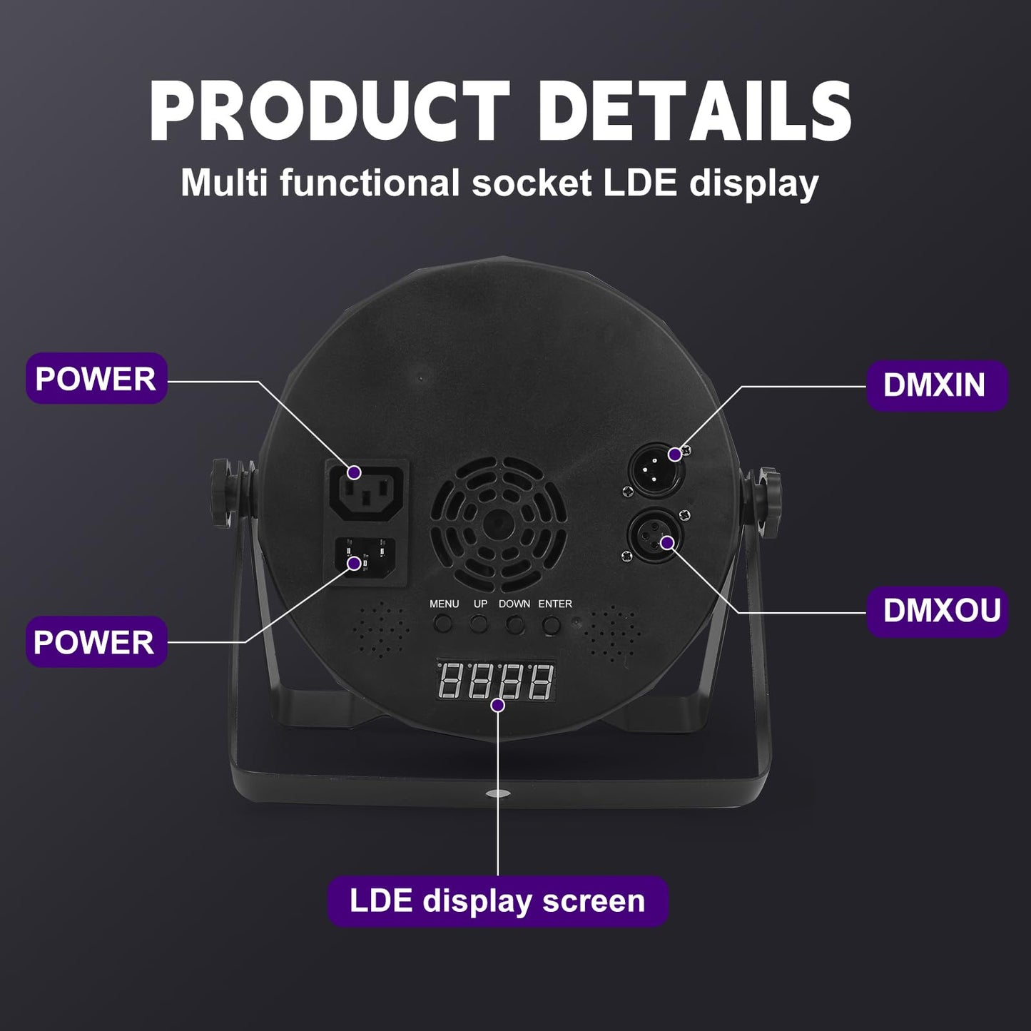 4 Pack 180W LED Stage Par Lights, RGBW 4-in-1 Par Can Light with DMX512 Sound Activated Controlled Stage Uplighting, DJ Lights for Parties Disco Shows Wedding Festival Events Church