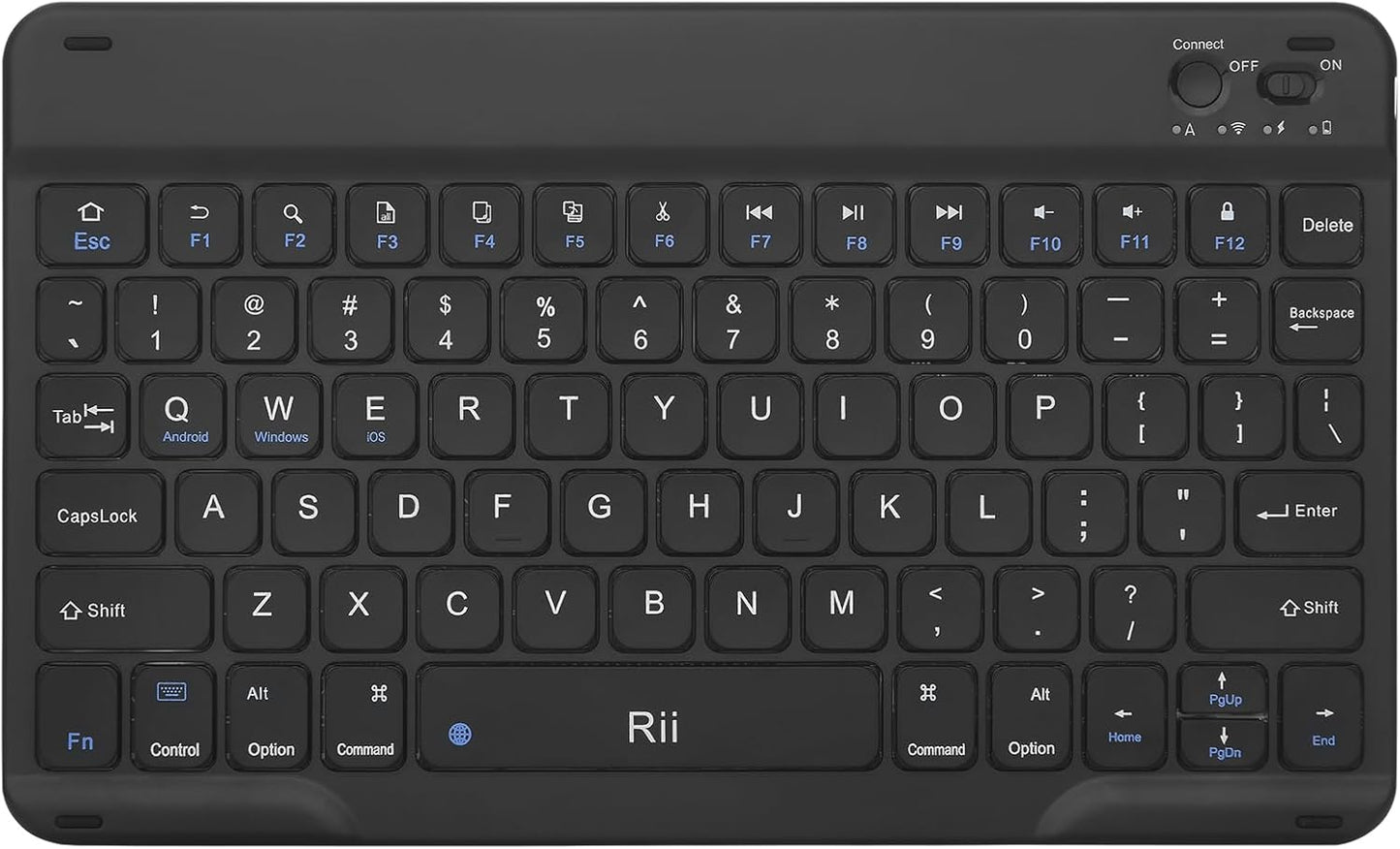 Rii RK302 Ultra-Slim Bluetooth Keyboard for ipad,iPhone,Android,Samsung,Windows,Mac,Linux,Tablet,Laptop, Rechargeable