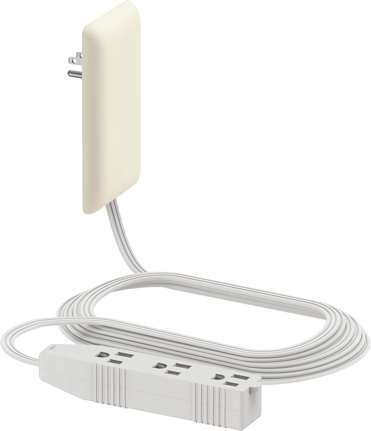 LIDER 3 3-Outlet 8ft LWE8-315-LA, Flat-Face Outlet Extender with Receptacles, Ultra-Thin Wall Plate Plug with Cord