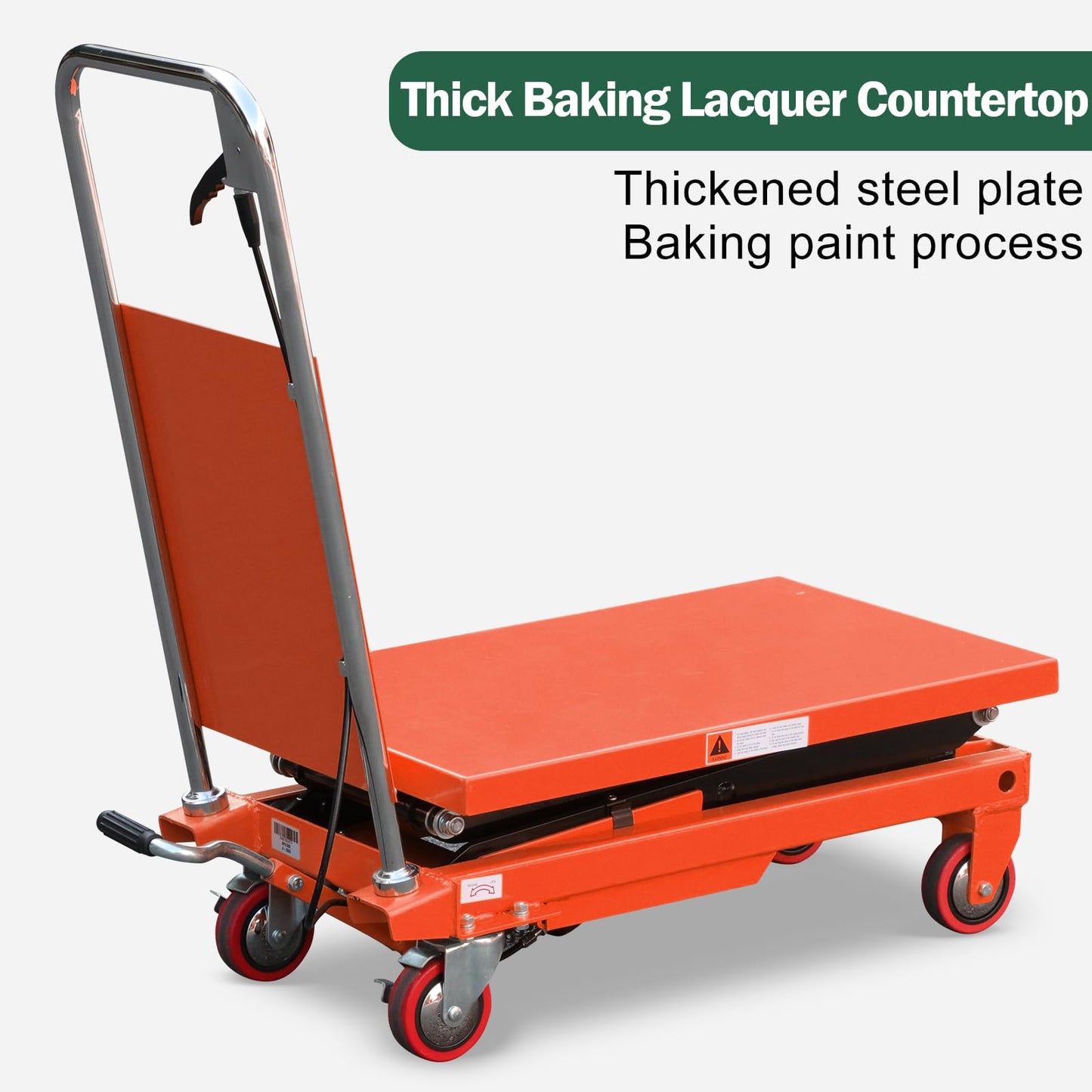 Tory Carrier Double Scissor Lift Table Cart, 330 Lbs Capacity, Hydraulic Lift Cart 43.3" Lifting Height, Manual Scissor Lift Table W/4 Wheels, Foot Pump, Elevating Hydraulic for Material Handling