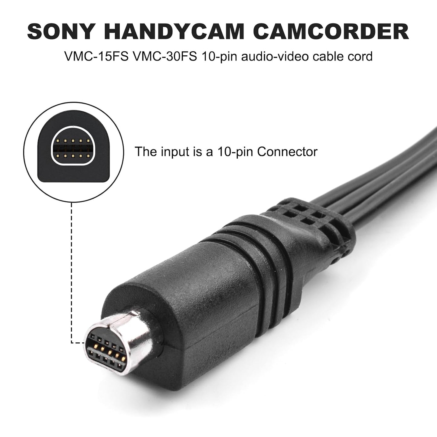 3.9ft VMC-15FS 10Pin HDR-SR1 HDR-SR12 Saipomor AV Cable for Sony Handycam Compatible with to and More