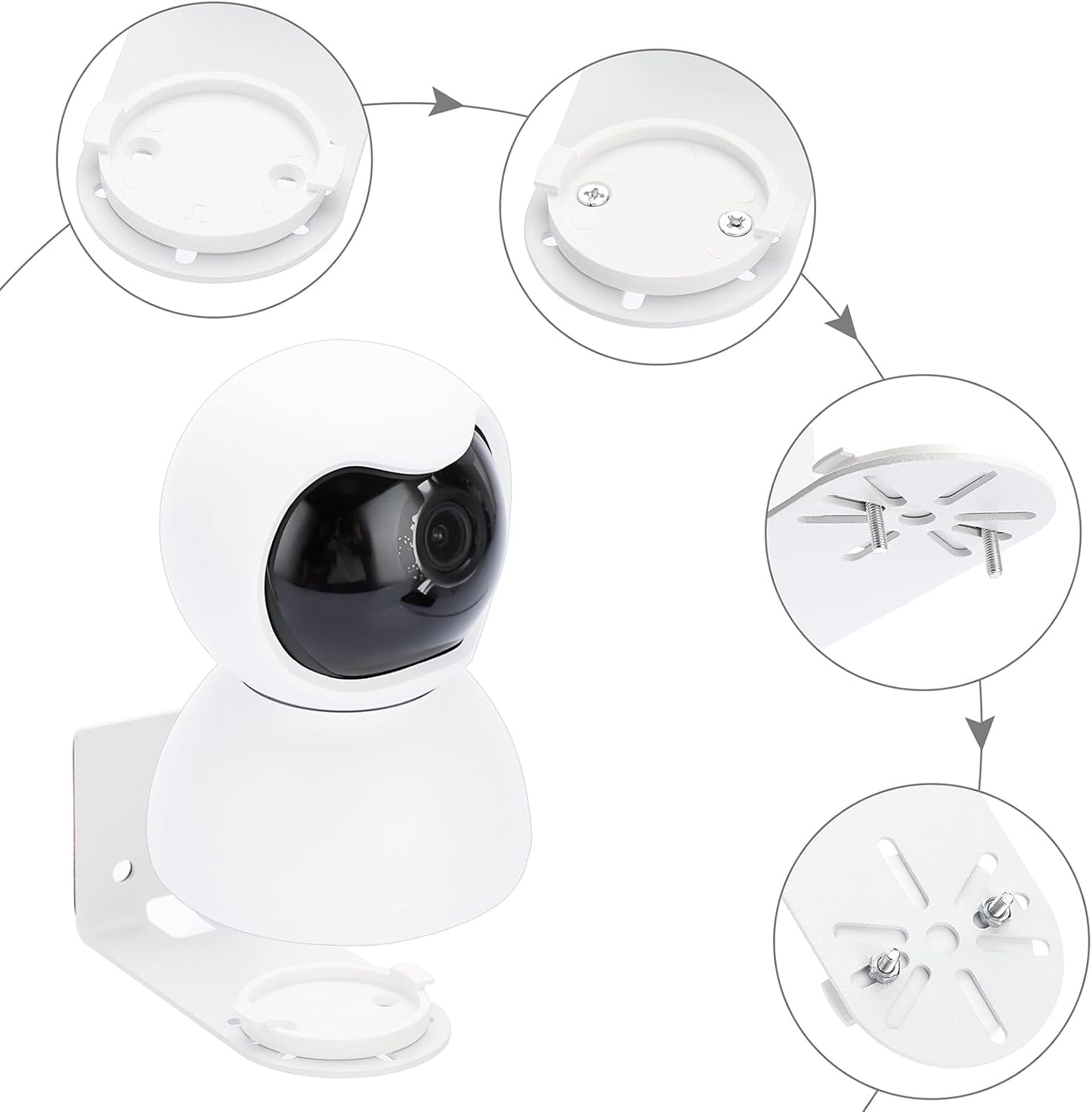 Sumnacon 6PCS Wall Mount Camera Shelf- Metal Small Wall Shelf with Adhesive,Universal Small Floating Shelf for Security