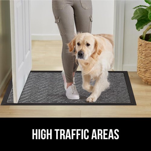 GORILLA GRIP Waterproof All-Season WeatherMAX Doormat - 34x58 Natural Rubber, Stain & Fade Resistant, Easy Clean