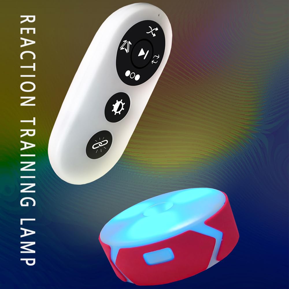 QUELINGSPORT Response Agility Training Light, Children's Physical Fitness Training, Remote Control to Control Light Operation red 3 Lights+Remote Control