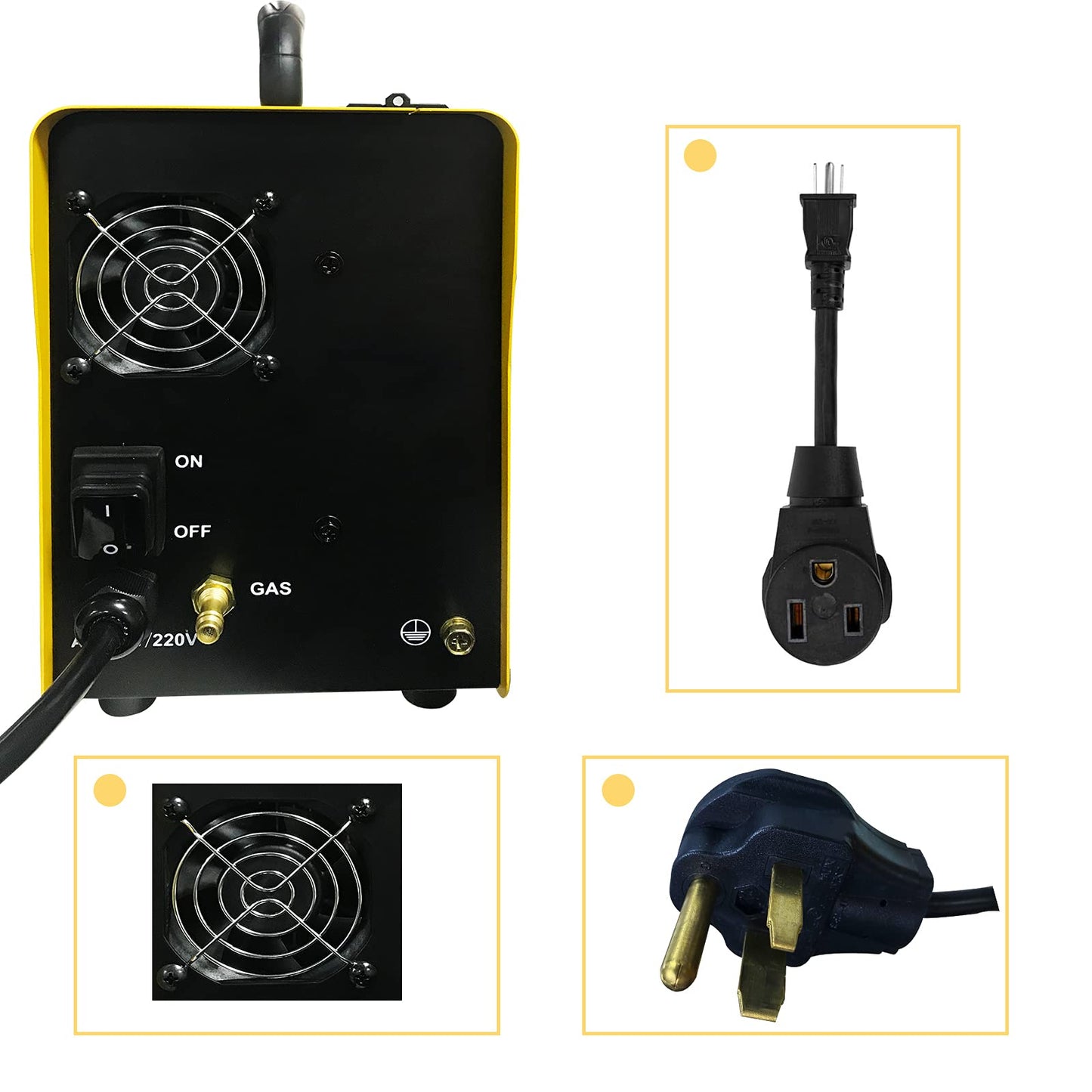 MYYWELD MIG Welder, 110/220V Dual Voltage Gas Gasless multiprocess welder, 4-in-1 Solid Wire/Flux MIG/Stick ARC/Lift TIG, IGBT Inverter Welding Machine